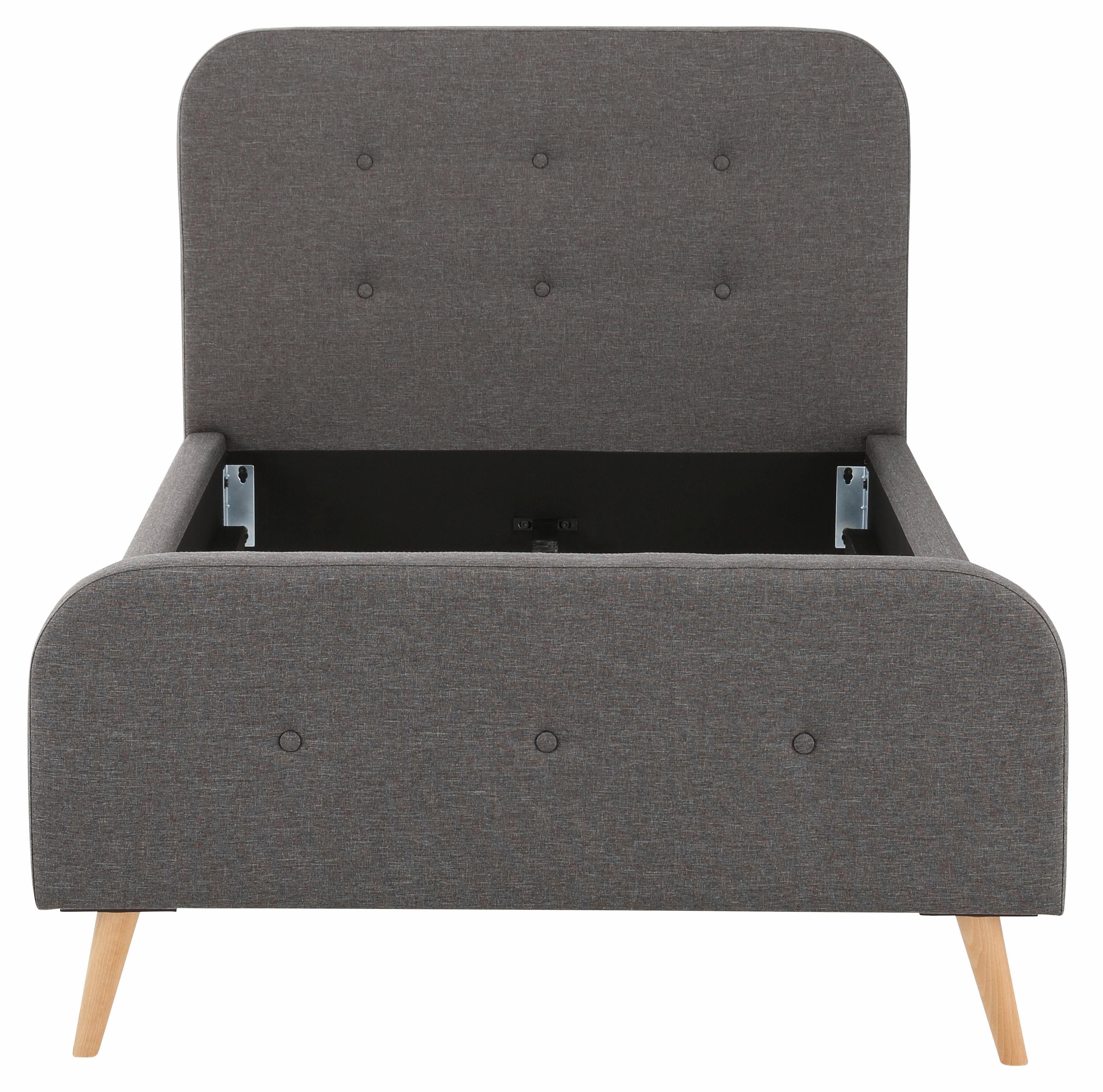 Home affaire Polsterbett Amrum, mit aufwendiger Knopfleiste am gepolstertem Kopf-und Fußteil