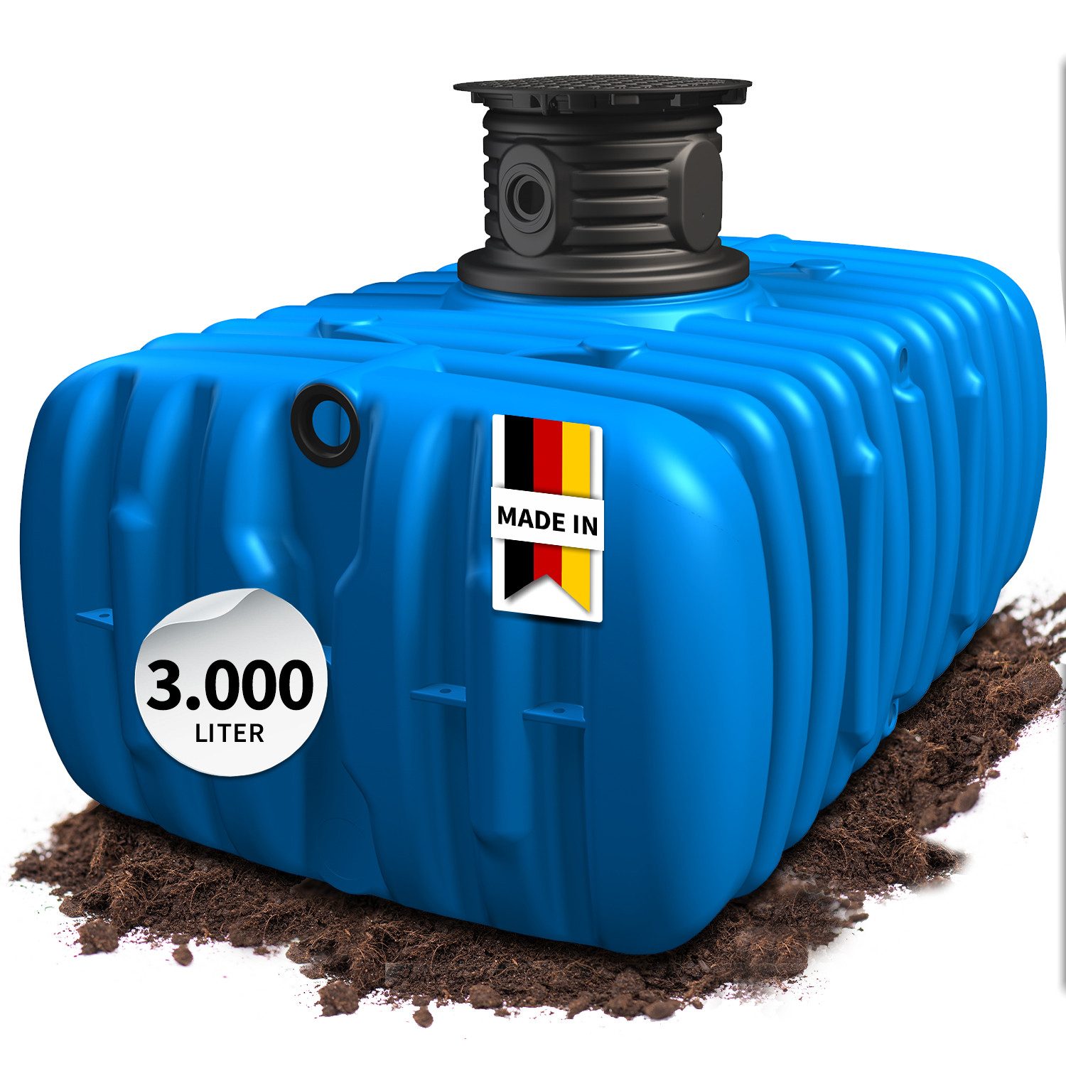 4rain Wasserreservoir FLAT M Flachtank 3000 Liter inkl. Schachtverlängerung, 3000 l