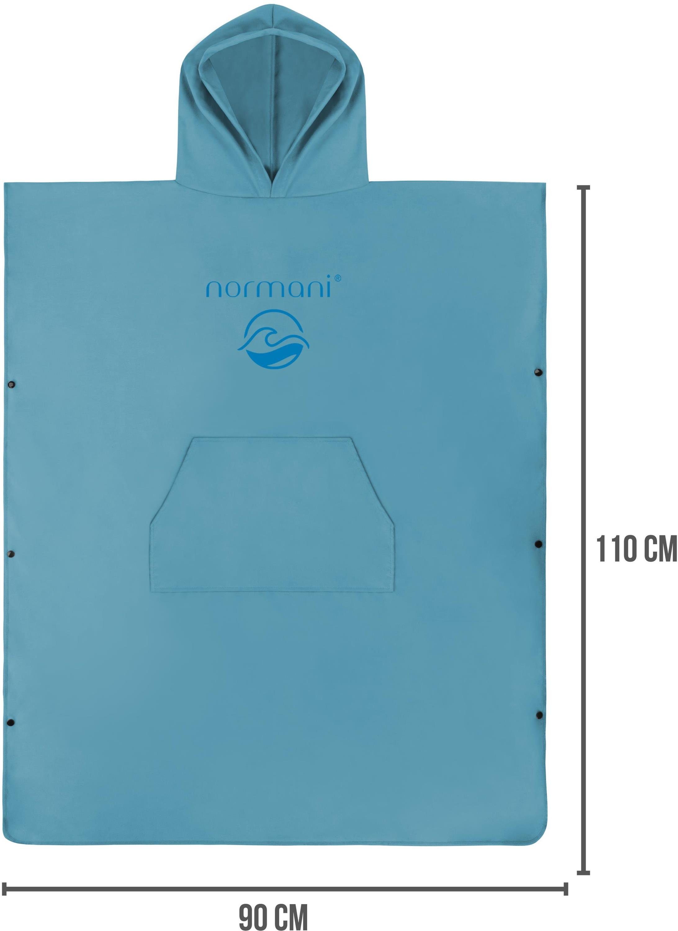 normani Unisex-Bademantel Weicher Mikrofaser Badeponcho Nosara, 110, Polyester, Kapuze, Schlupf, Surfer Poncho + Badetuch aus recyceltem Material – Bild 3 von 5