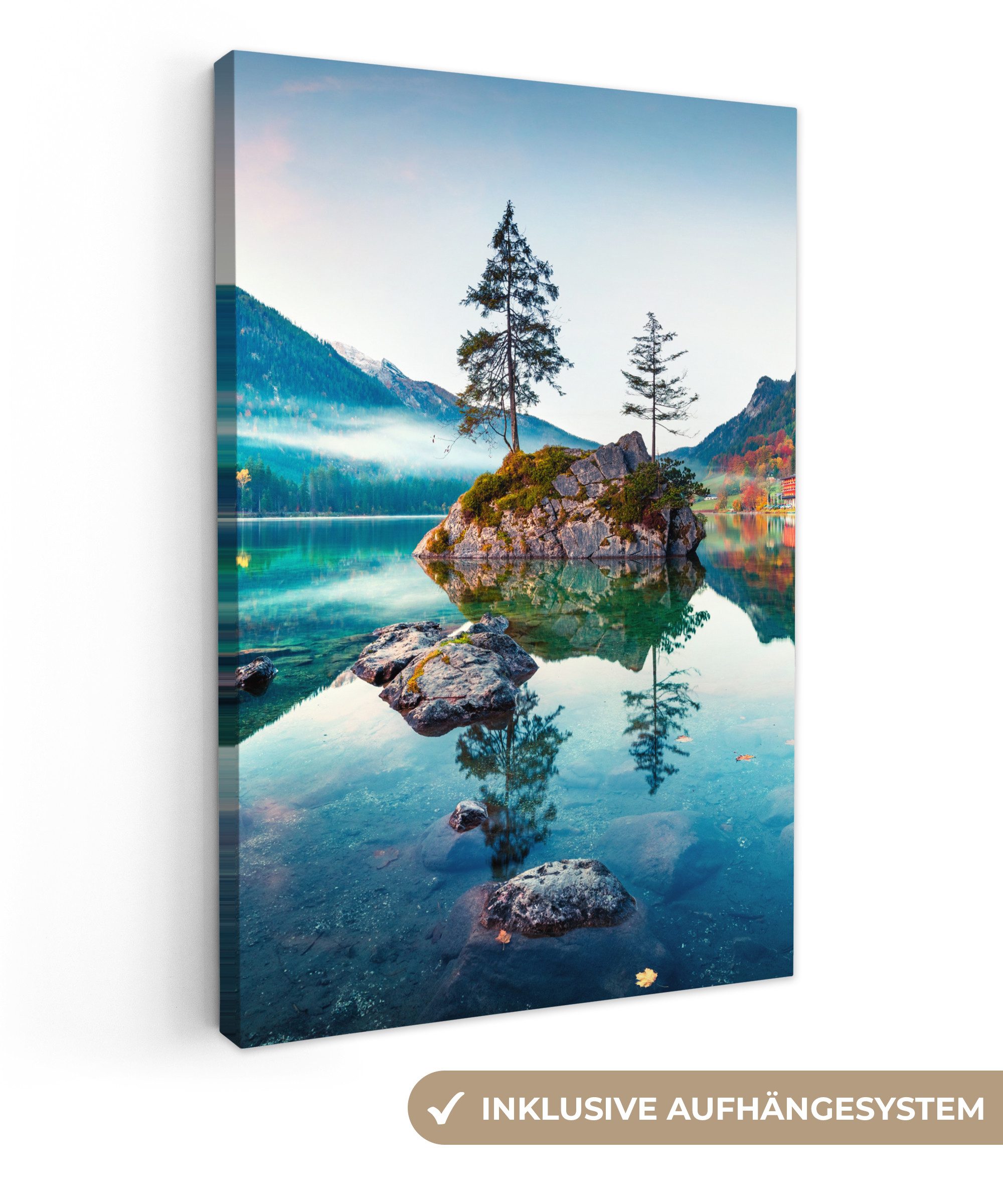 OneMillionCanvasses® Leinwandbild Berge - See - Bäume - Natur - Wasser, Fot günstig online kaufen