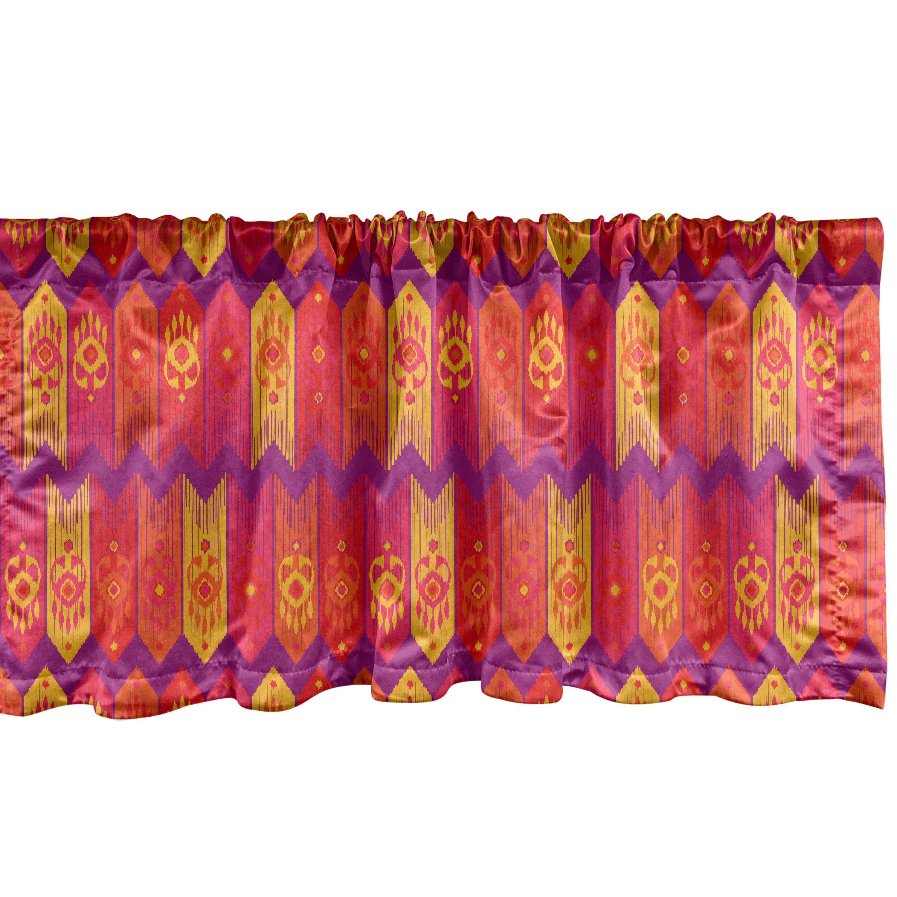 Scheibengardine Vorhang Volant für Küche Schlafzimmer Dekor mit Stangentasche, Abakuhaus, Microfaser, Ethnisch Afrikanische Kultur Themed Motiv