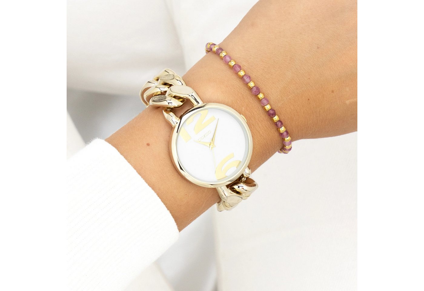 OOZOO Quarzuhr Damenuhr C11262 Weiss Ket... OOZOO Quarzuhr Damenuhr C11262 Weiss Ket...