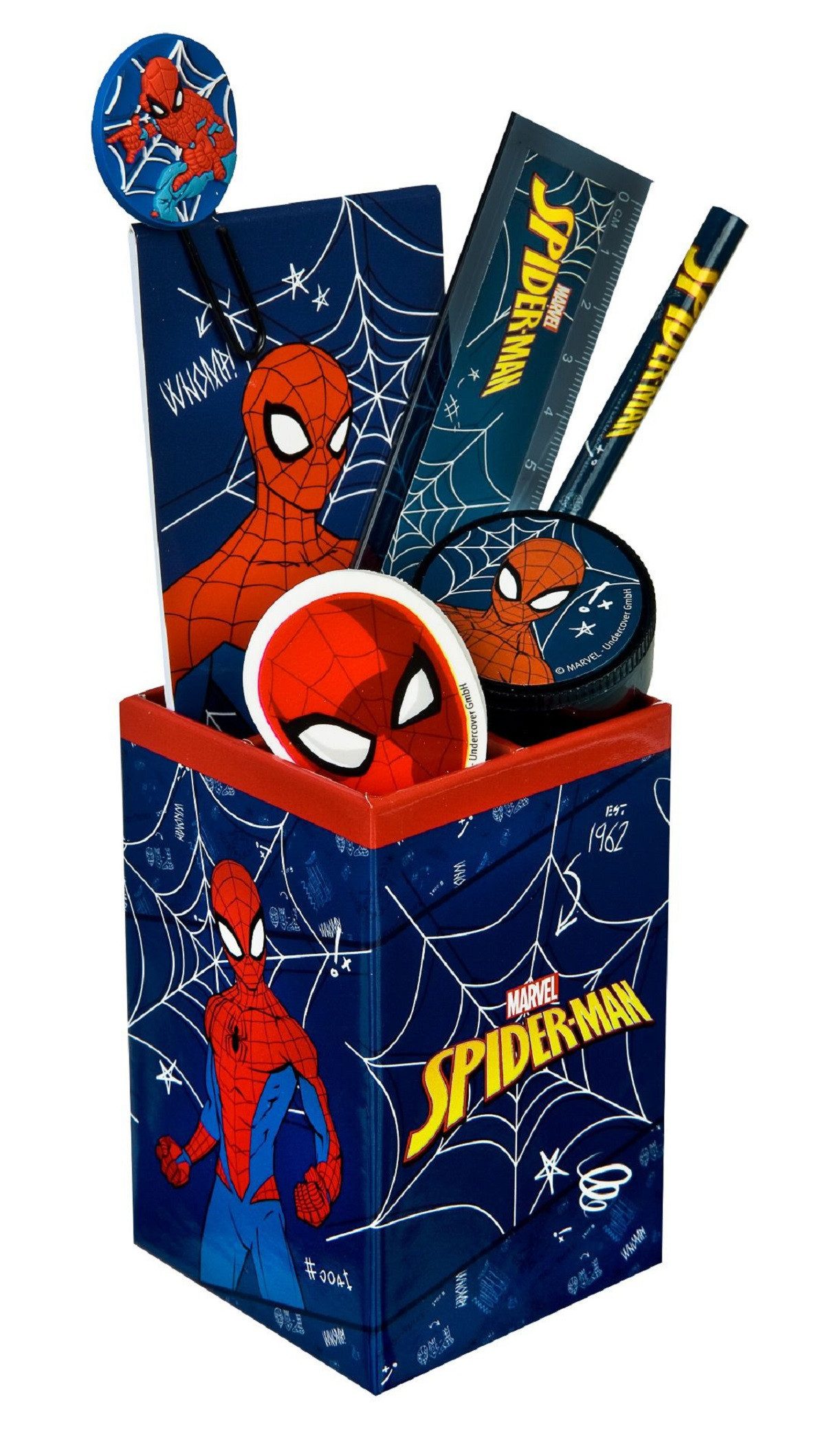 Spiderman Bleistift Spiderman Federtasche – Gefüllter Köcher mit Schreibutensilien