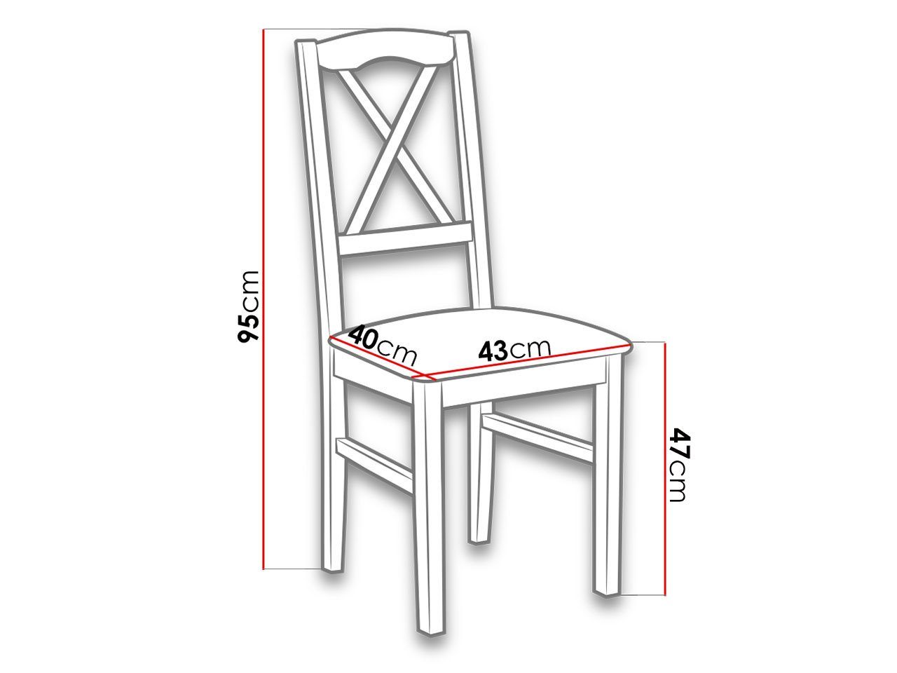 MIRJAN24 Stuhl Nilo XI Stück), Buchenholz, (1 cm aus 43x40x95