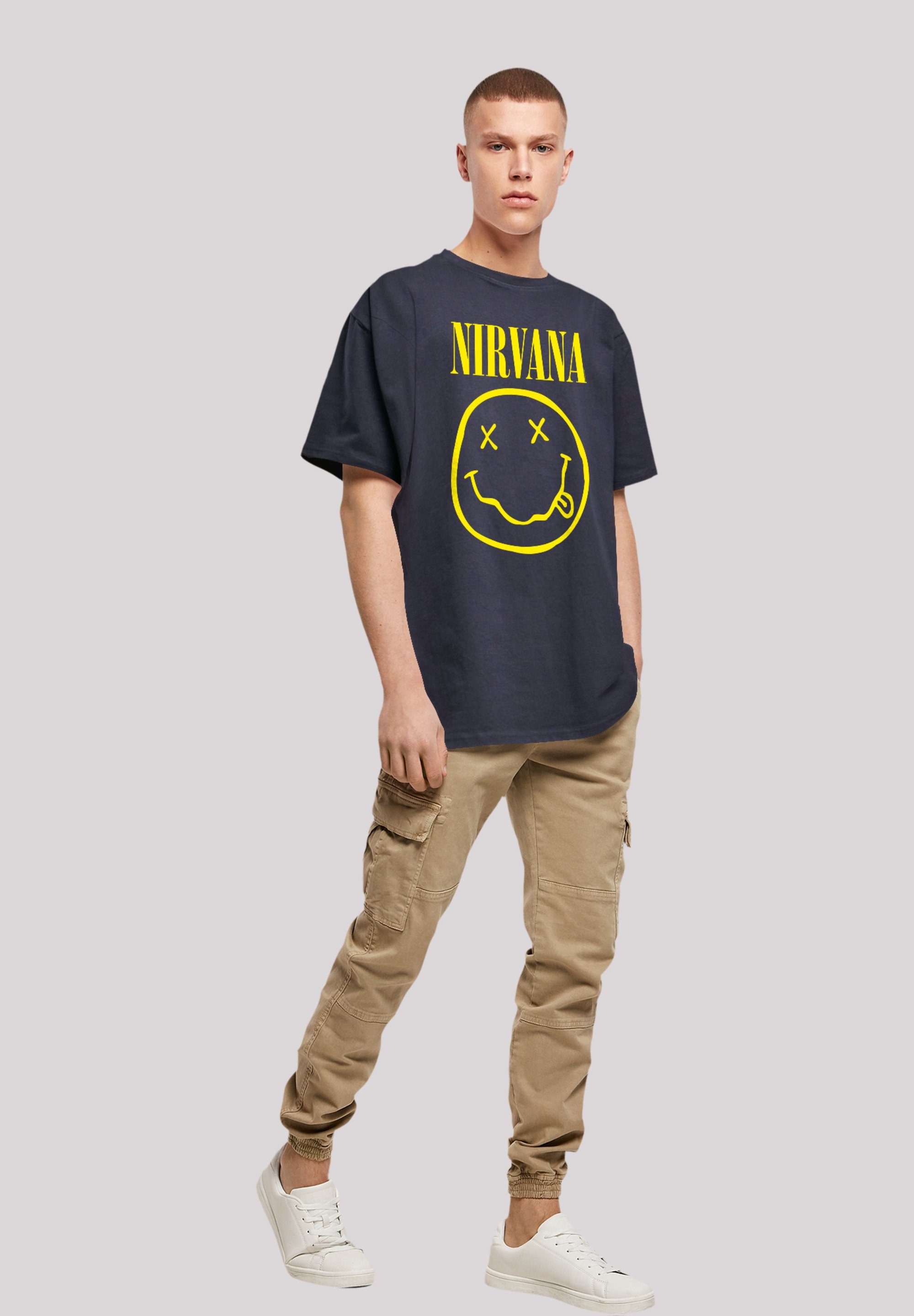 Qualität Yellow Happy Face Nirvana Rock F4NT4STIC navy Premium Band T-Shirt