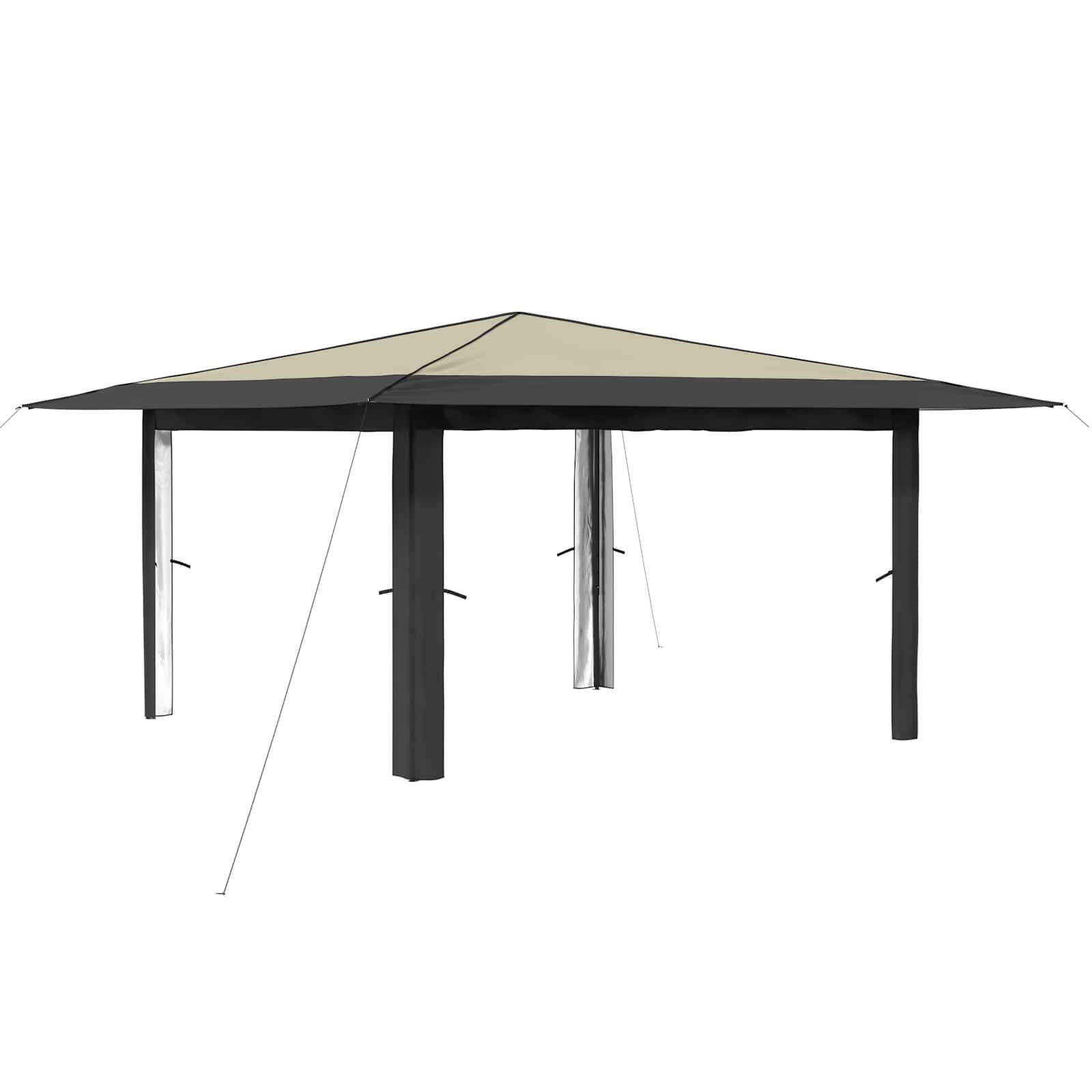 vidaXL Partyzelt Pavillon ohne Seitenwand 4 x 4 m Creme und Anthrazit