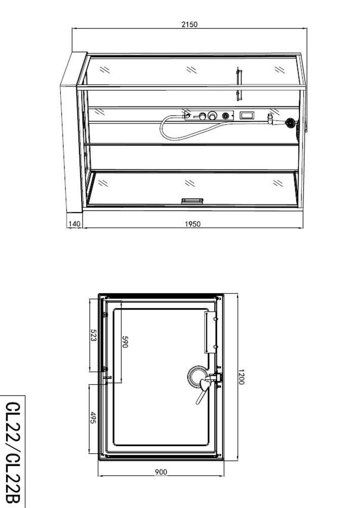 Sanotechnik complete shower unit BOSTON, WxL: 120x90 cm, single-pane safety glass