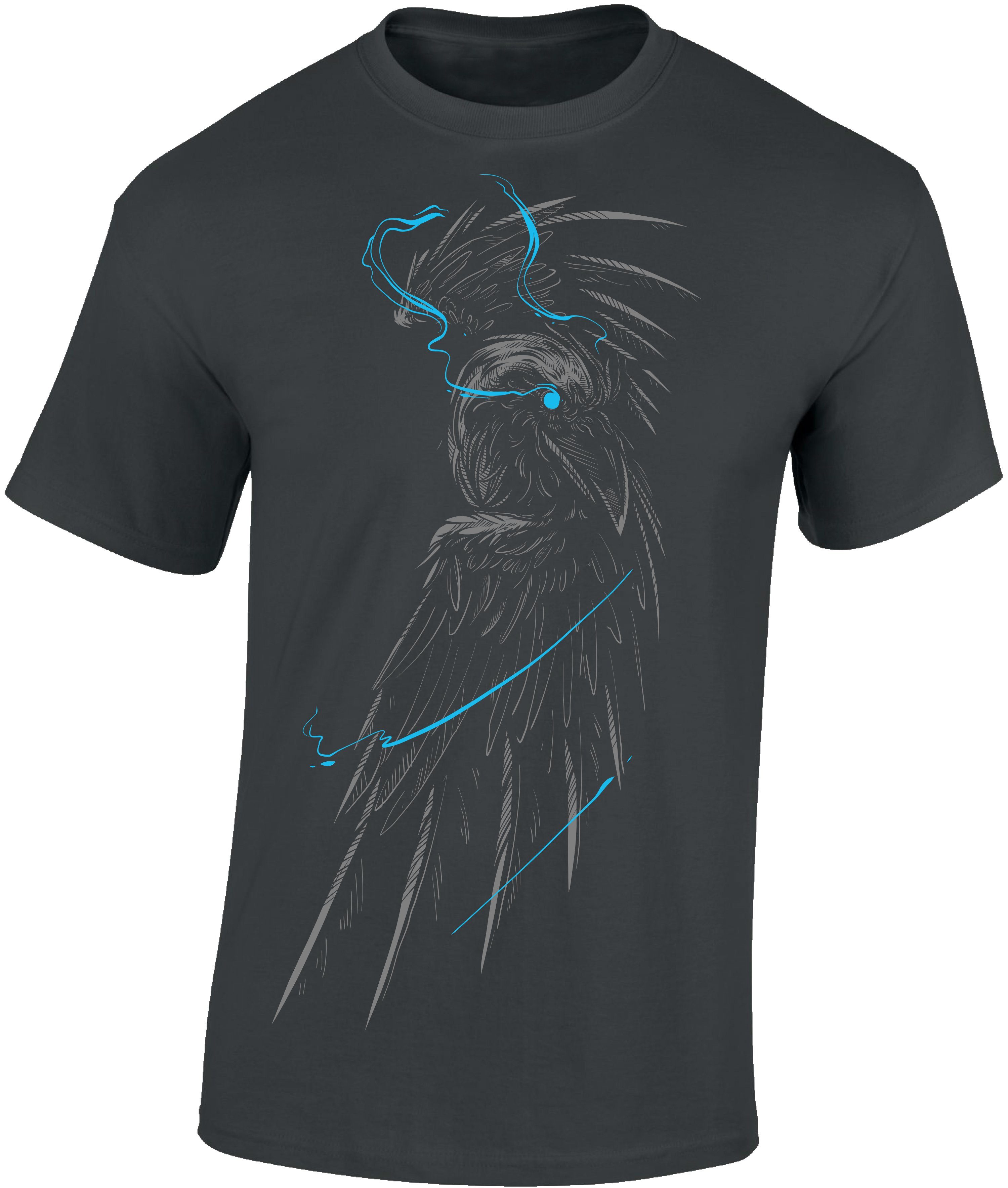 Baddery Print-Shirt Wikinger Tshirt: "Blauer Rabe" günstig online kaufen