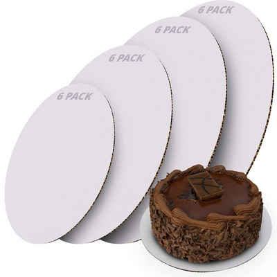 Belle Vous Vorratsdose 24er Tortenplatten Set - Weiße Platten (16, 20, 25, 30 cm), Karton, (1-tlg), 24er Set Weiße Tortenplatten - Versch. Größen (16, 20, 25, 30 cm)