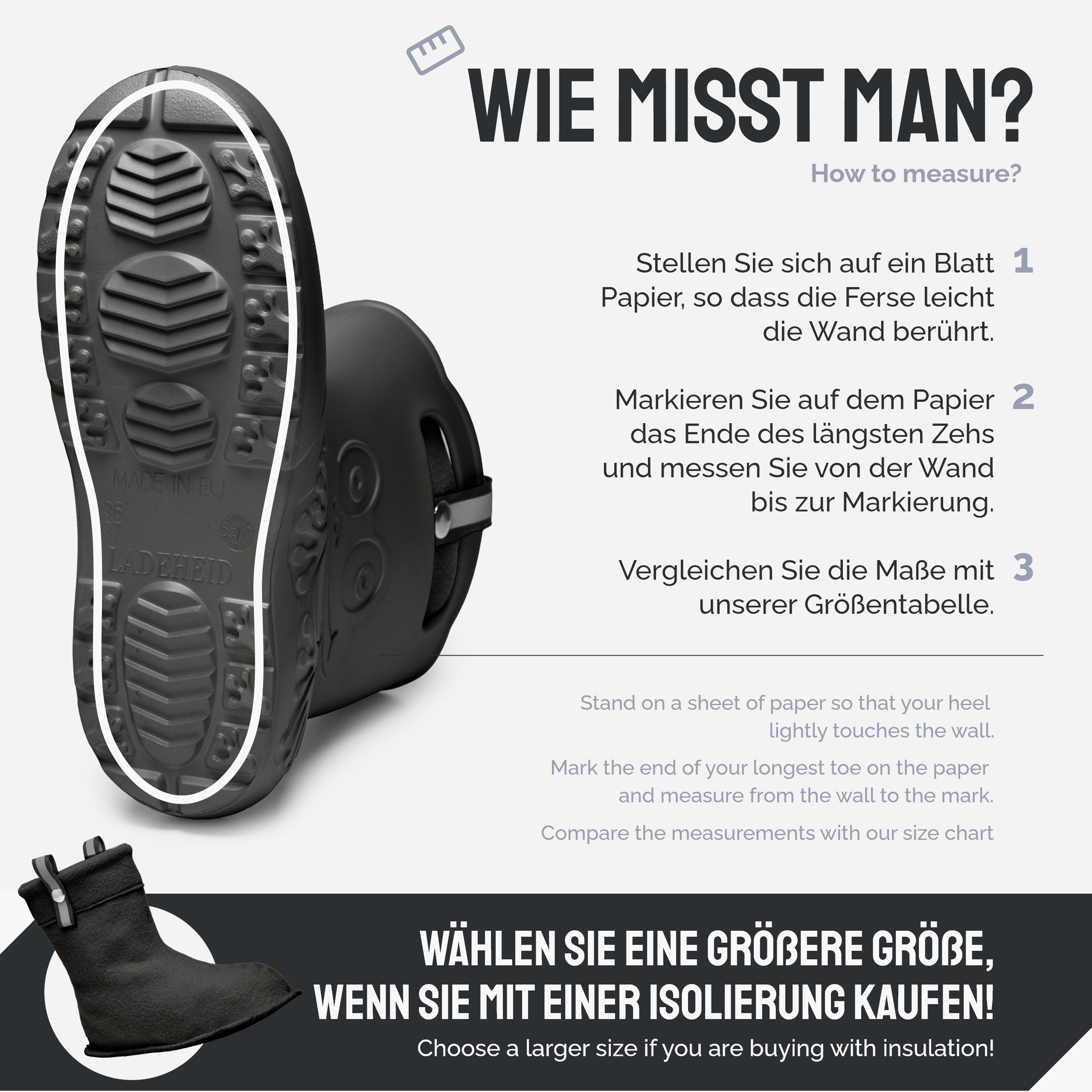 Ladeheid Damen federleichte EVA Gummistiefel Regenschuhe gefüttert LA-CA-23 günstig online kaufen
