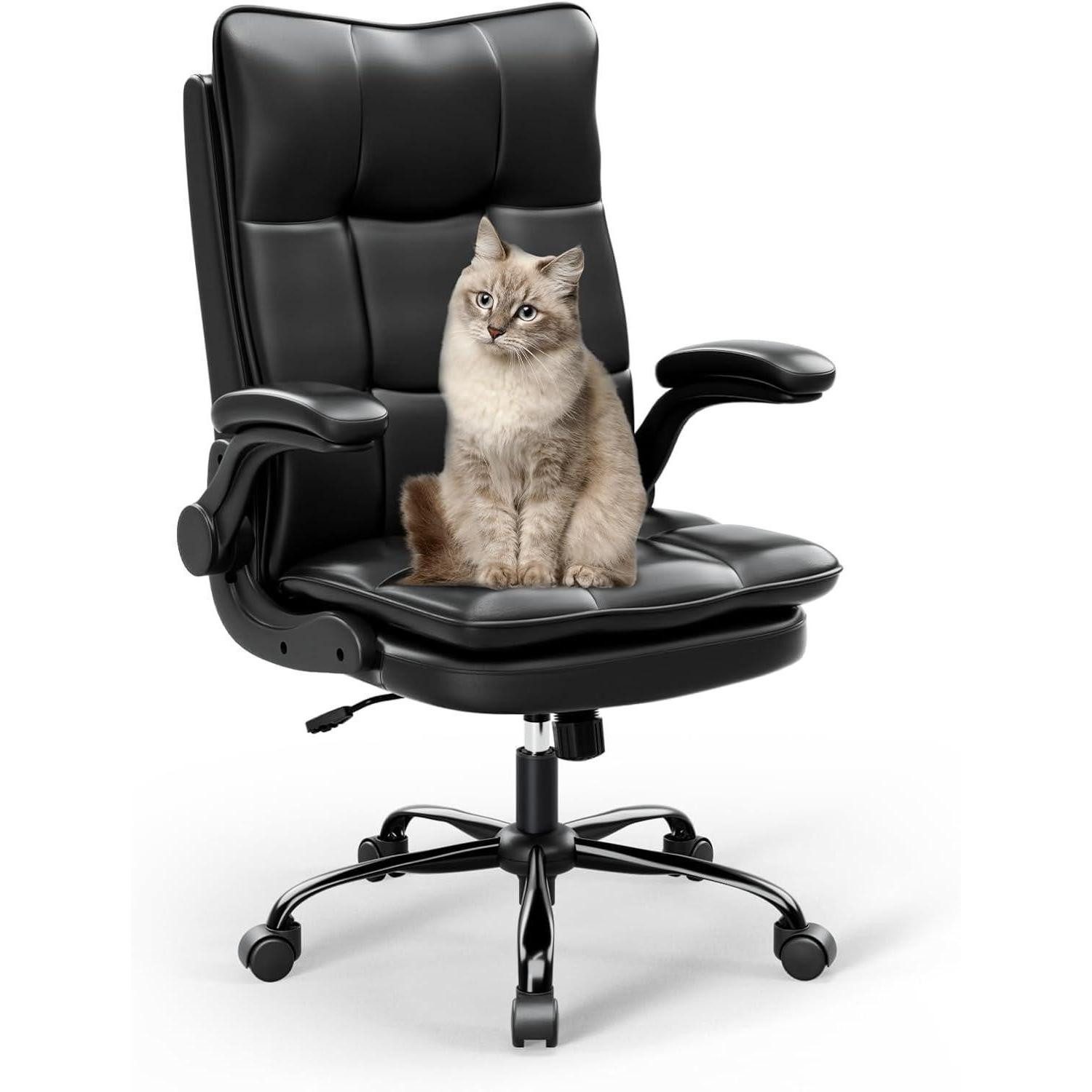 LuxusKollektion Chefsessel Bürostuhl Ergonomisch Chefsessel Schwarz, Kratzfeste