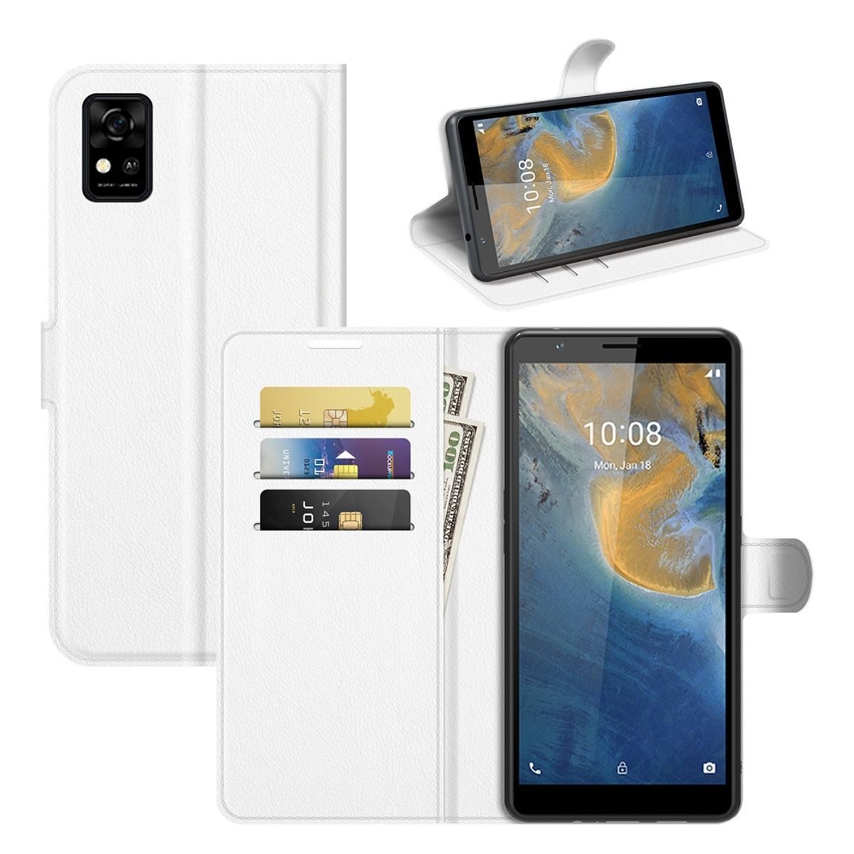König Design Handyhülle ZTE Blade A31, Schutzhülle Schutztasche Case Cover Etuis Wallet Klapptasche Bookstyle
