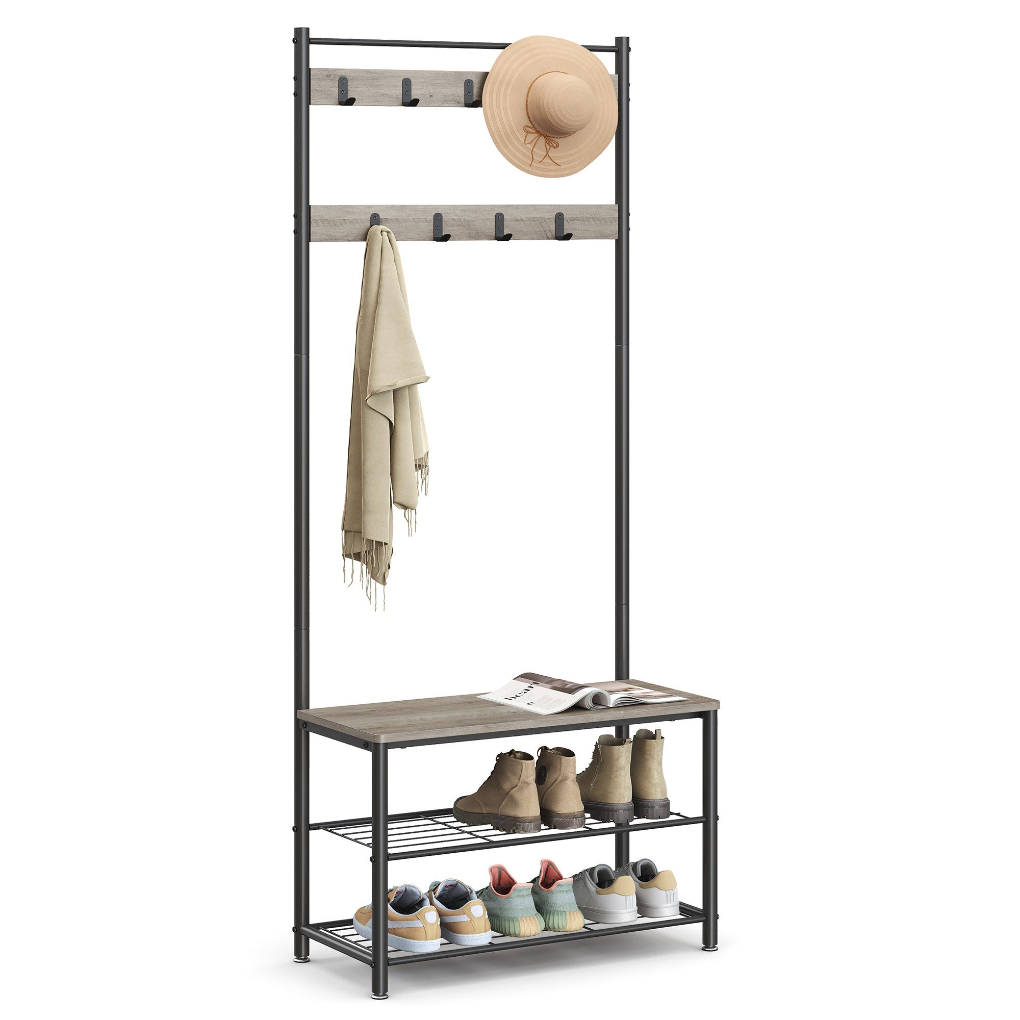 VASAGLE Garderobenständer Garderobe, Kleiderständer, mit Schuhbank, günstig online kaufen