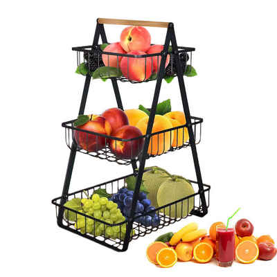 HYIEAR Obstschale 3stufiger Obstkorb, abnehmbarer Obstkuchenständer,Obstschale Edelstahl, Edelstahl, (Set, 1-tlg), Multifunktions-Aufbewahrungsregal geeignet für Obst, Snacks und Brot