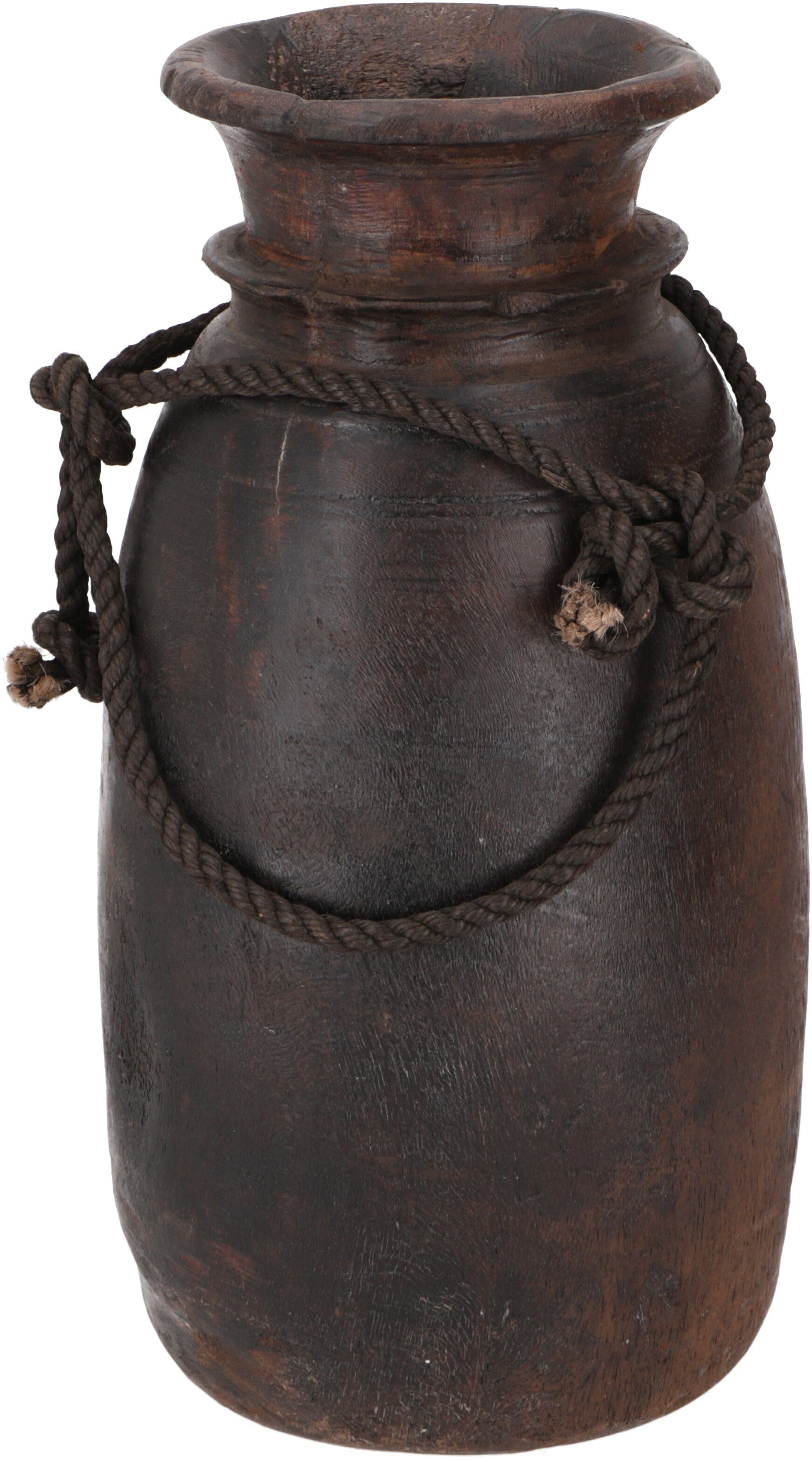 Guru-Shop Dekovase Vintage Holz Vase, Krug Rajasthan gedrechsel -.. günstig online kaufen