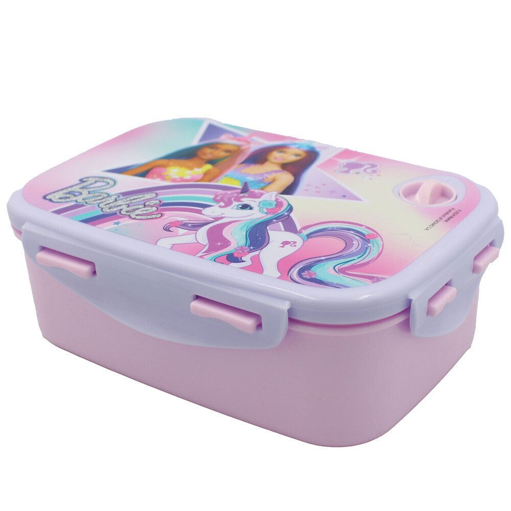 Barbie Lunchbox Barbie and Friends 2 tlg Kinder Set Brotdose Trinkbecher 260 ml, (Spar-Set, 2-tlg)