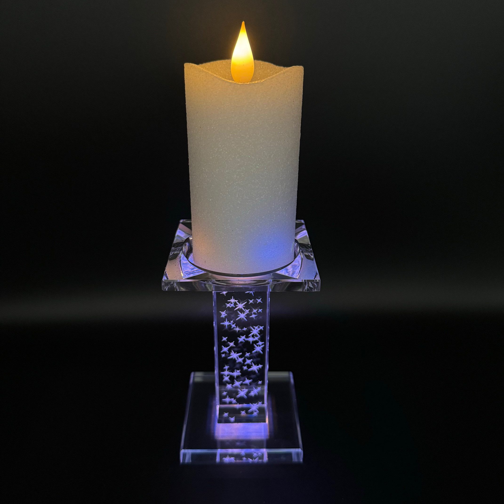 Online-Fuchs LED-Kerze mit Kerzenhalter aus Glas günstig online kaufen