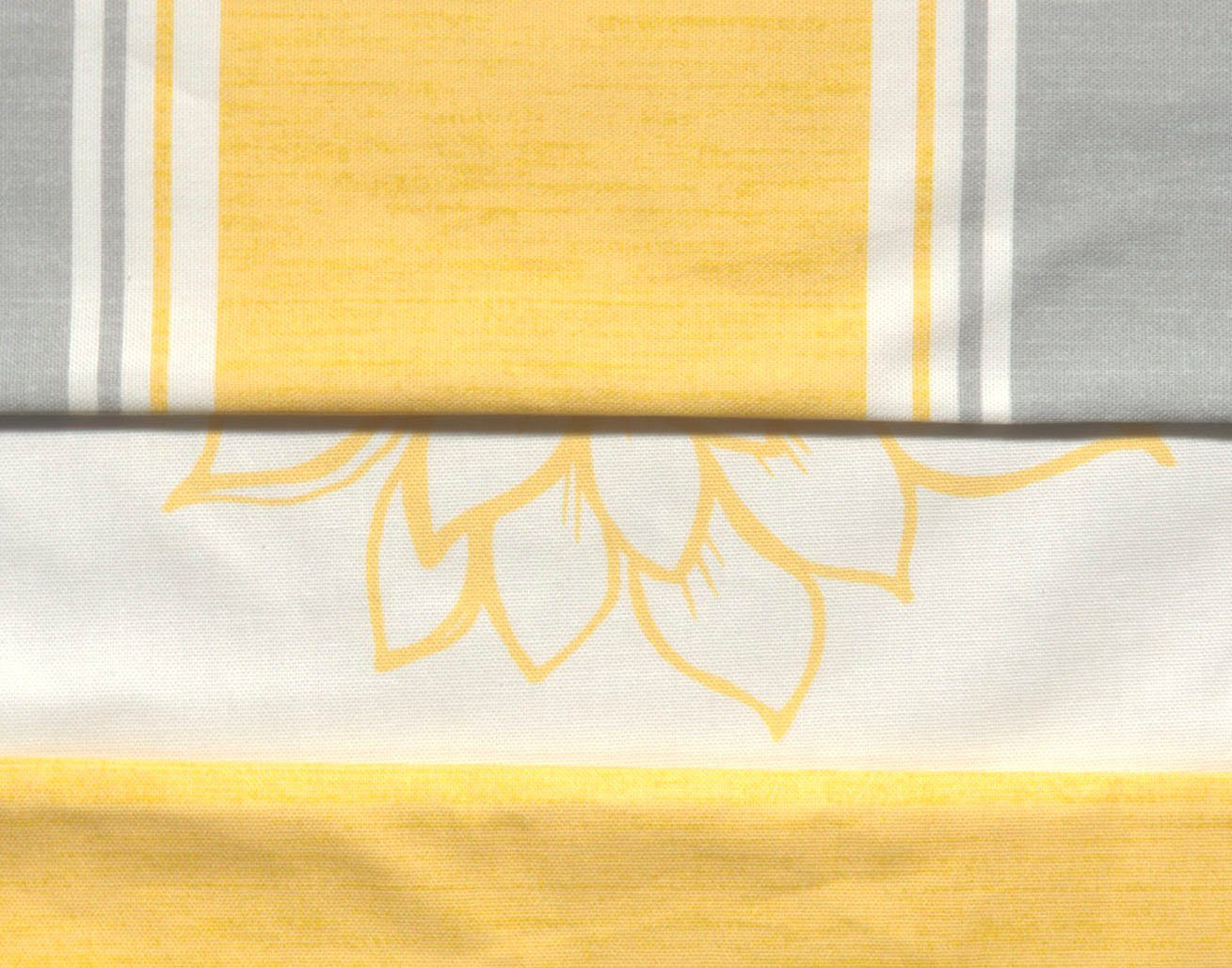 Kissenbezug floralem unterschiedliche Kissenbezug einem Susan affaire Designs aus Kissenbezüge Kissenhülle, gelb (3 Baumwolle, hautfreundlicher Design, Set Home Stück), in in