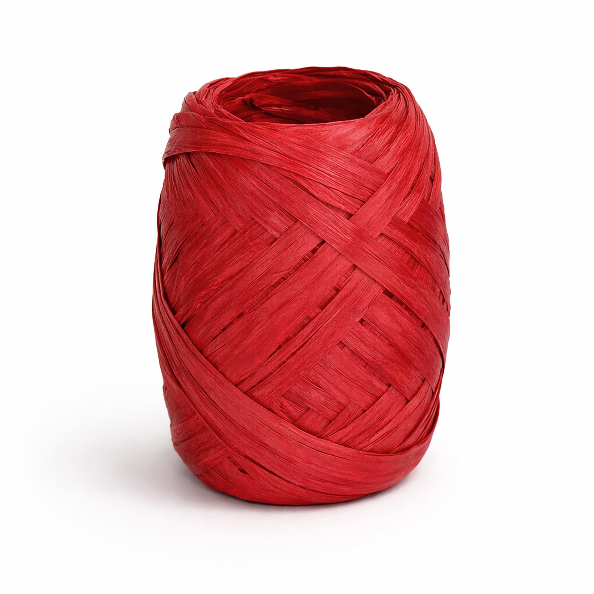 Creativery Bastelband, Papierband Raffiabast 20m Rolle Rot
