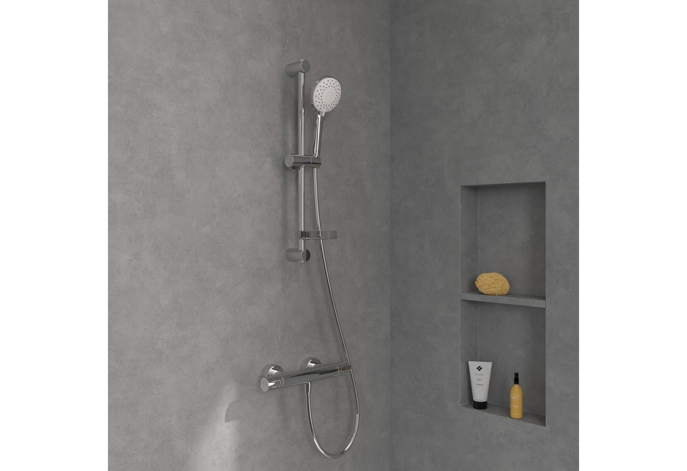 Thumbnail - Villeroy & Boch Duschsystem Universal Showers, Höhe 60.4 cm, 3 Strahlart(en), Duschgarnitur mit drei Strahlarten - Chrom