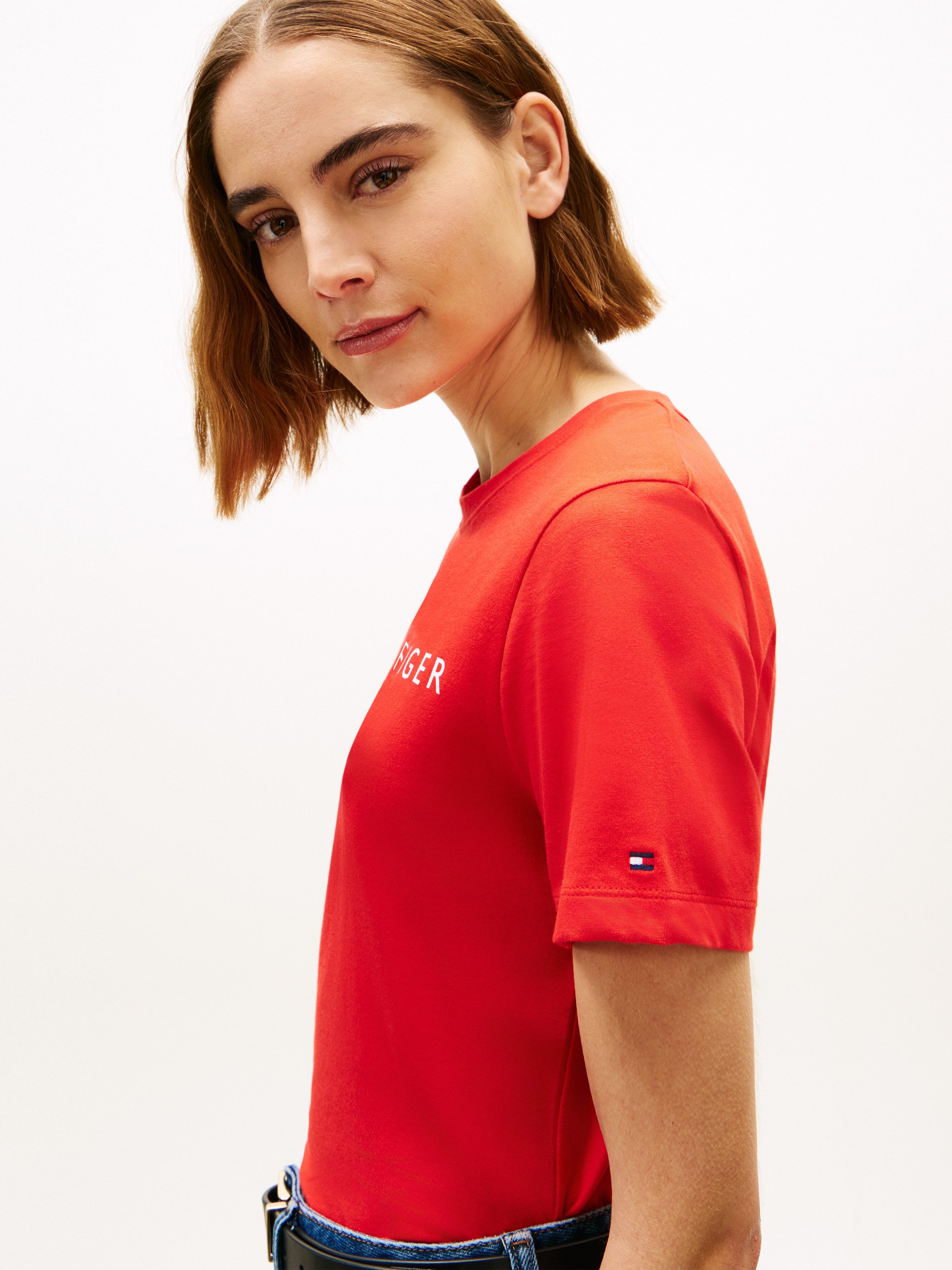 Tommy Hilfiger Kurzarmshirt REG CORP LOGO C-NK SS Baumwolle