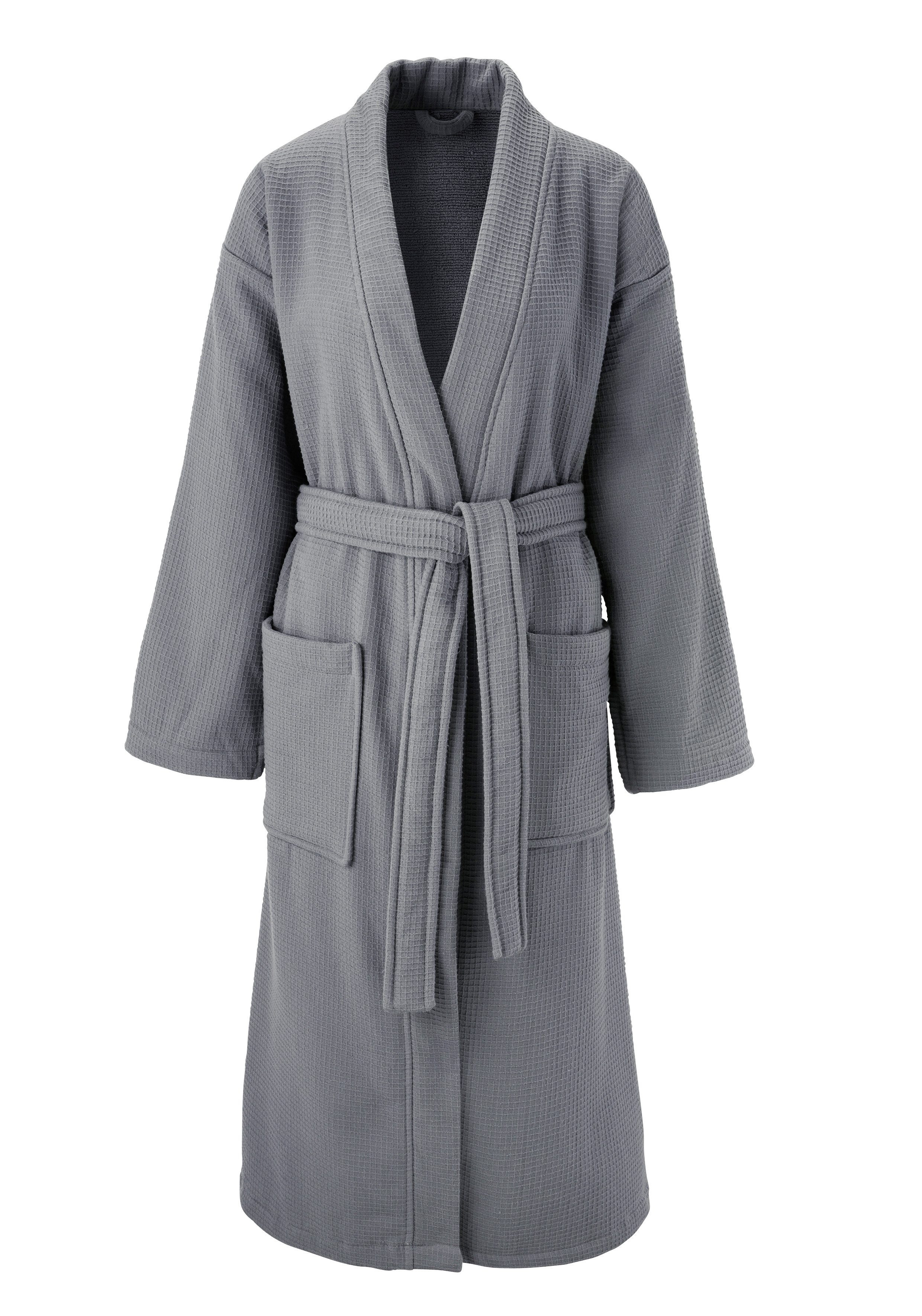 my home Unisex-Bademantel Merida, Waffelpiqué, Premium Qualität, 500 g/m², günstig online kaufen