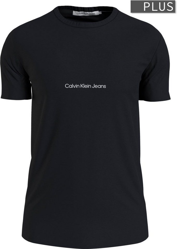 Calvin Klein Jeans Plus T-Shirt mit Rundhalsauschnitt, Perfektes Basic für  jedes Outfit