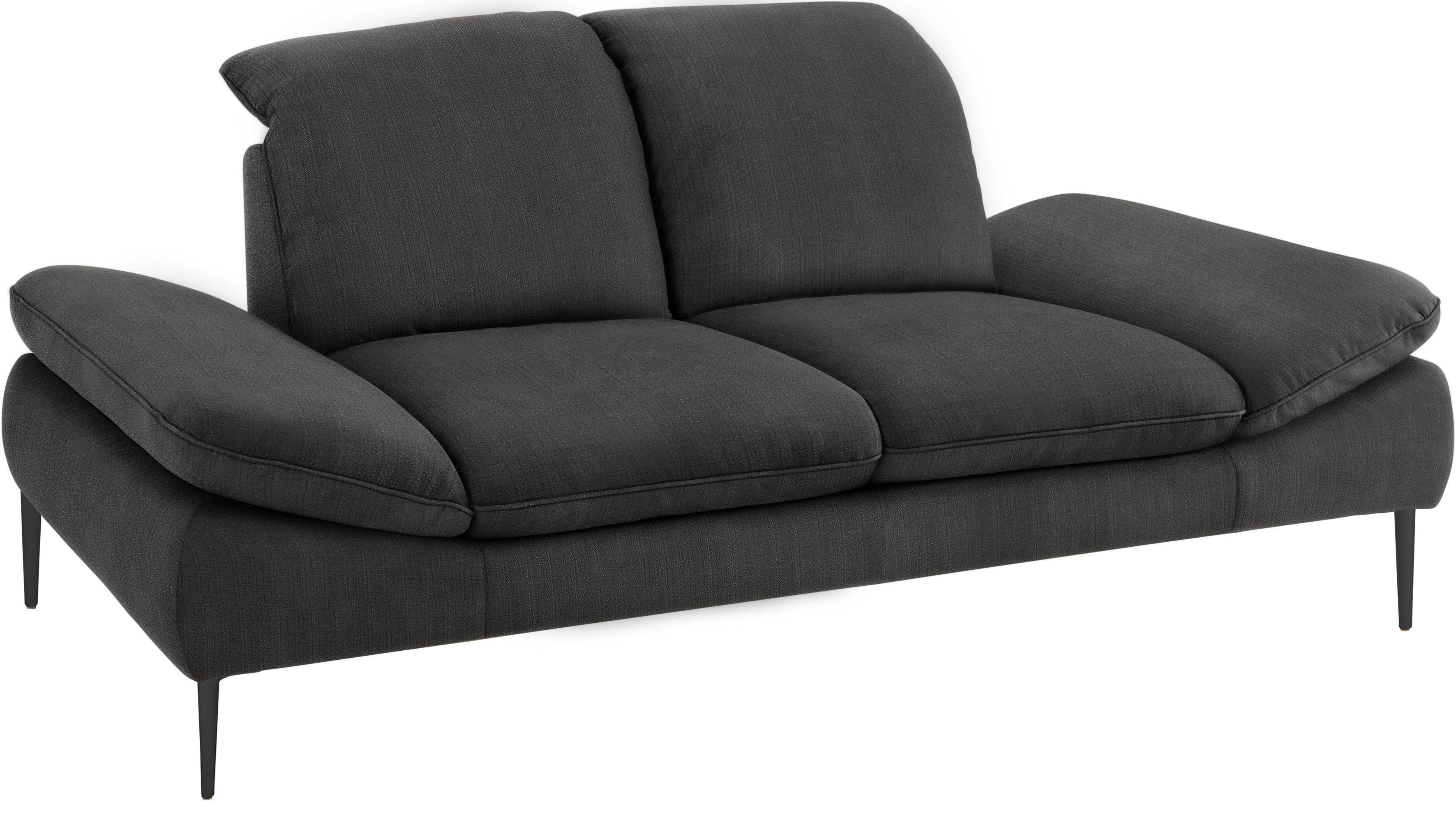 W.SCHILLIG 2,5-Sitzer enjoy&MORE, cm schwarz 232 pulverbeschichtet, Füße Breite Sitztiefenverstellung
