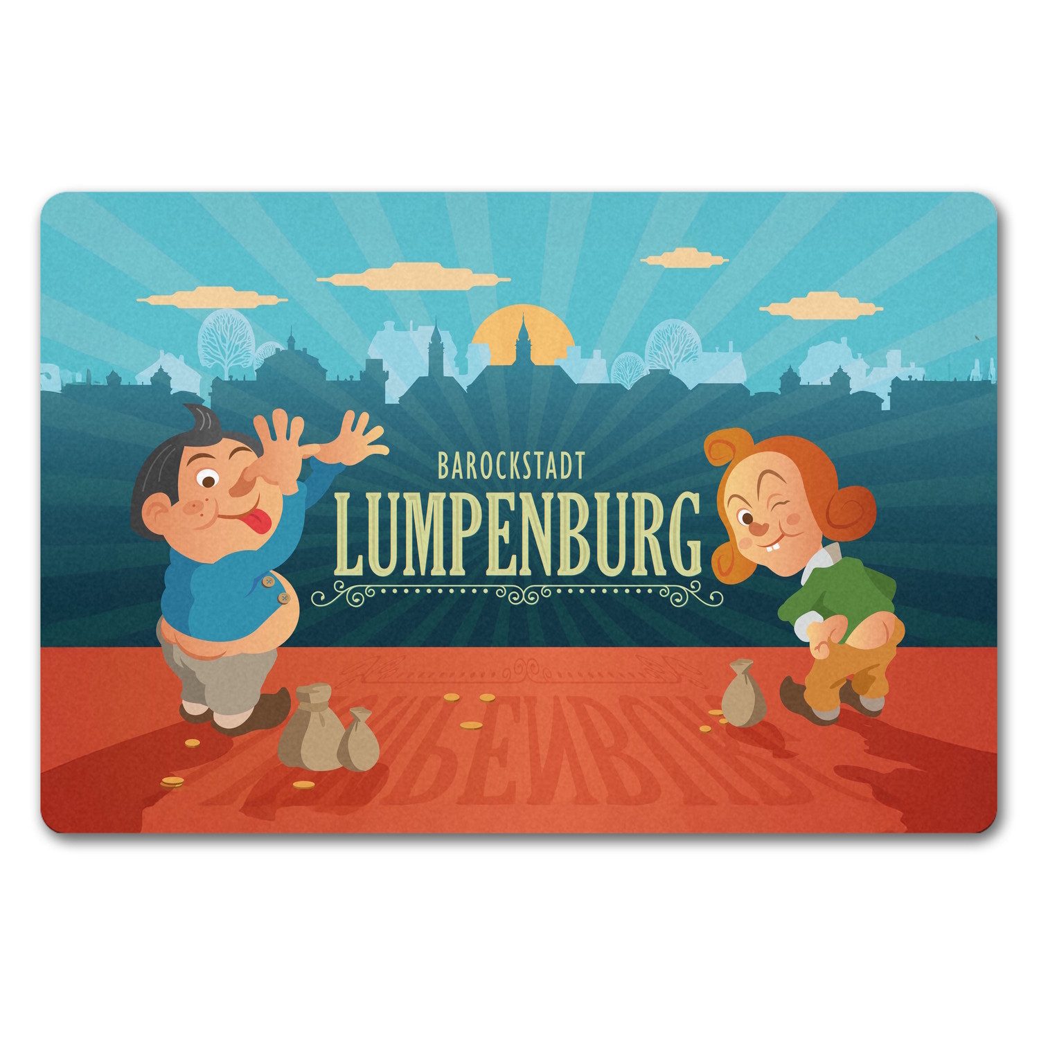 speecheese Fußmatte Ludwigsburg Lumpenburg Fußmatte in 40x60 cm ohne Rand mit Max und