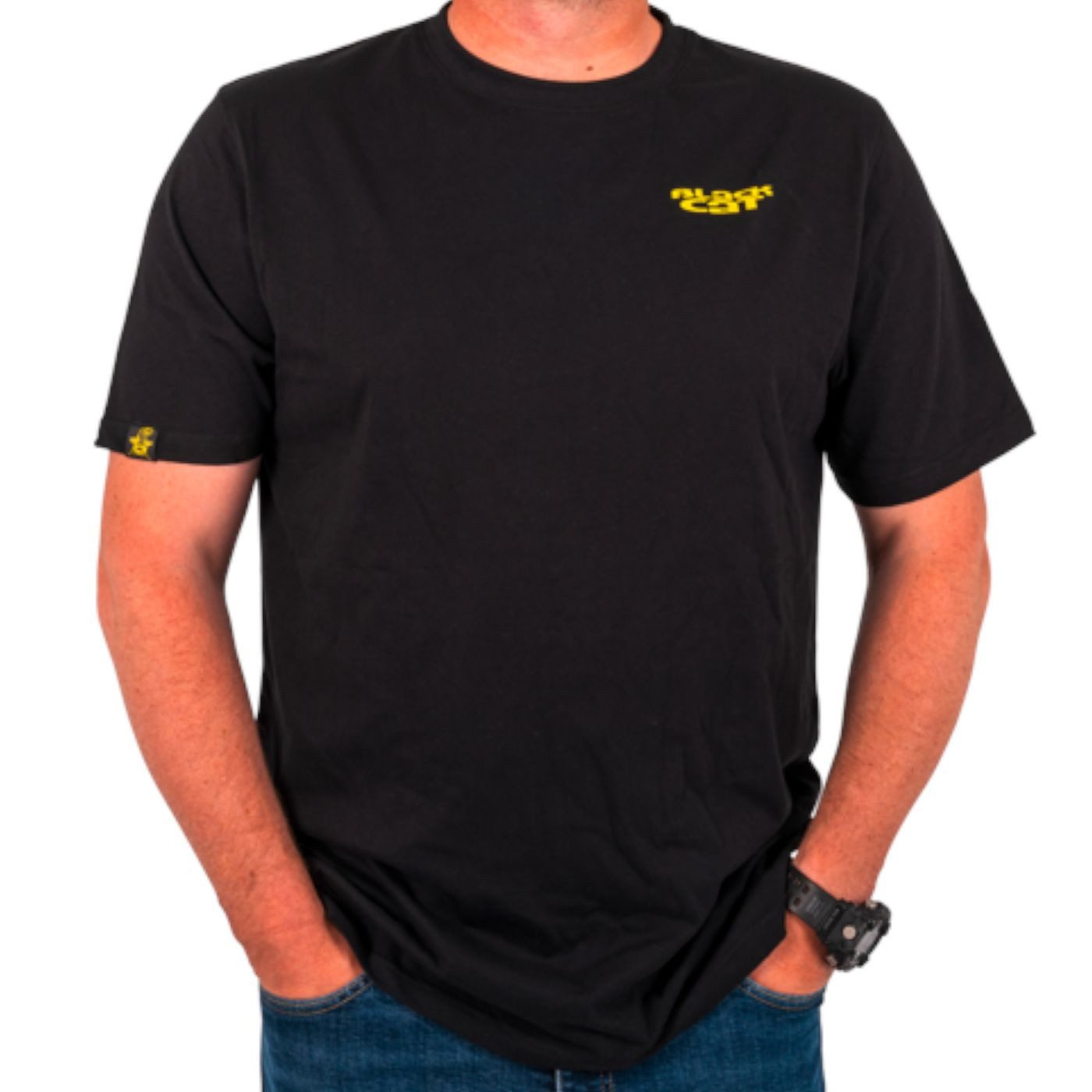 Black Cat T-Shirt Black Cat Chase Dreams Schwarzes T-Shirt - Angelshirt