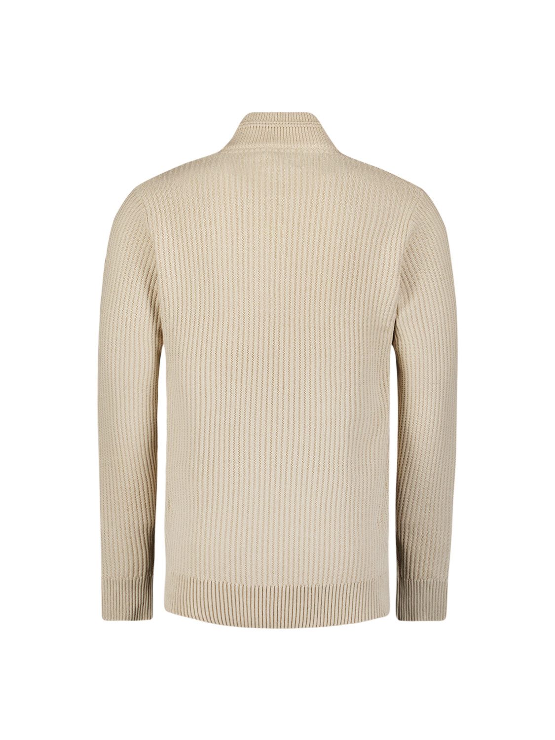 NO EXCESS Stehkragenpullover No Excess Schwerer gerippter Strickpullover