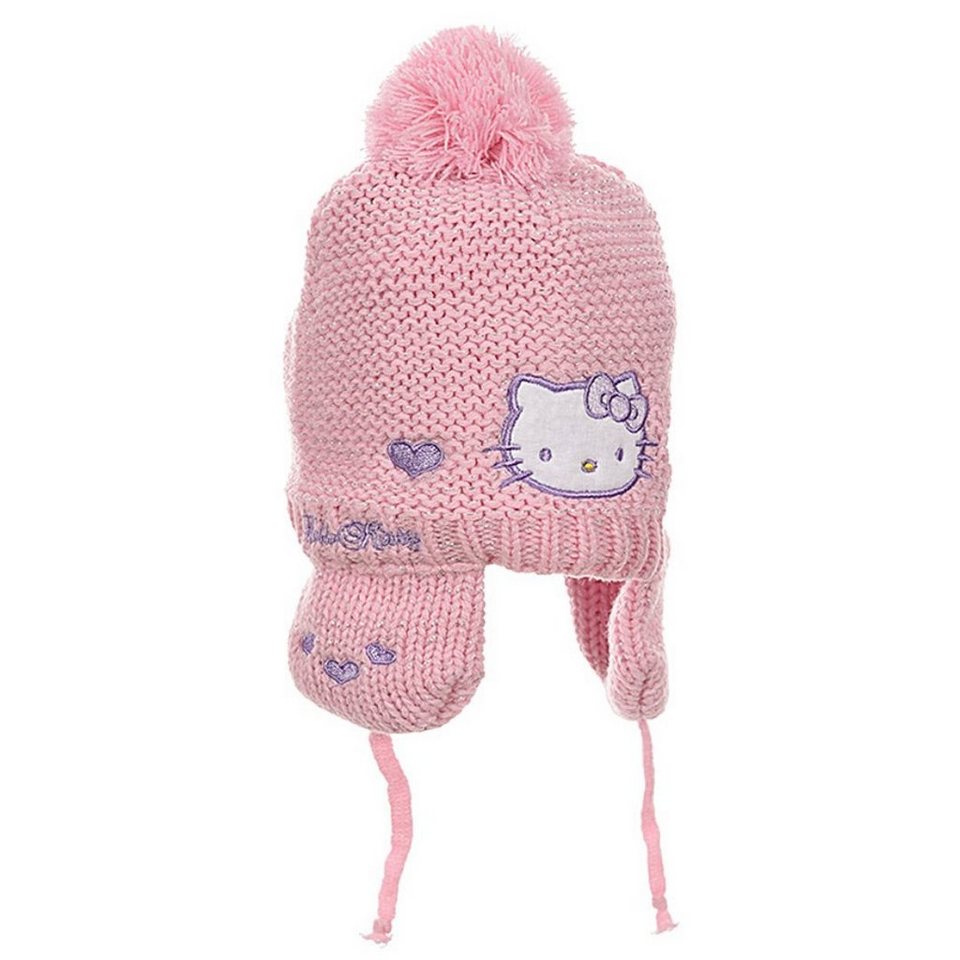 Hello Kitty Strickmütze warme Neugeborenen Mütze mit Fleece Futter
