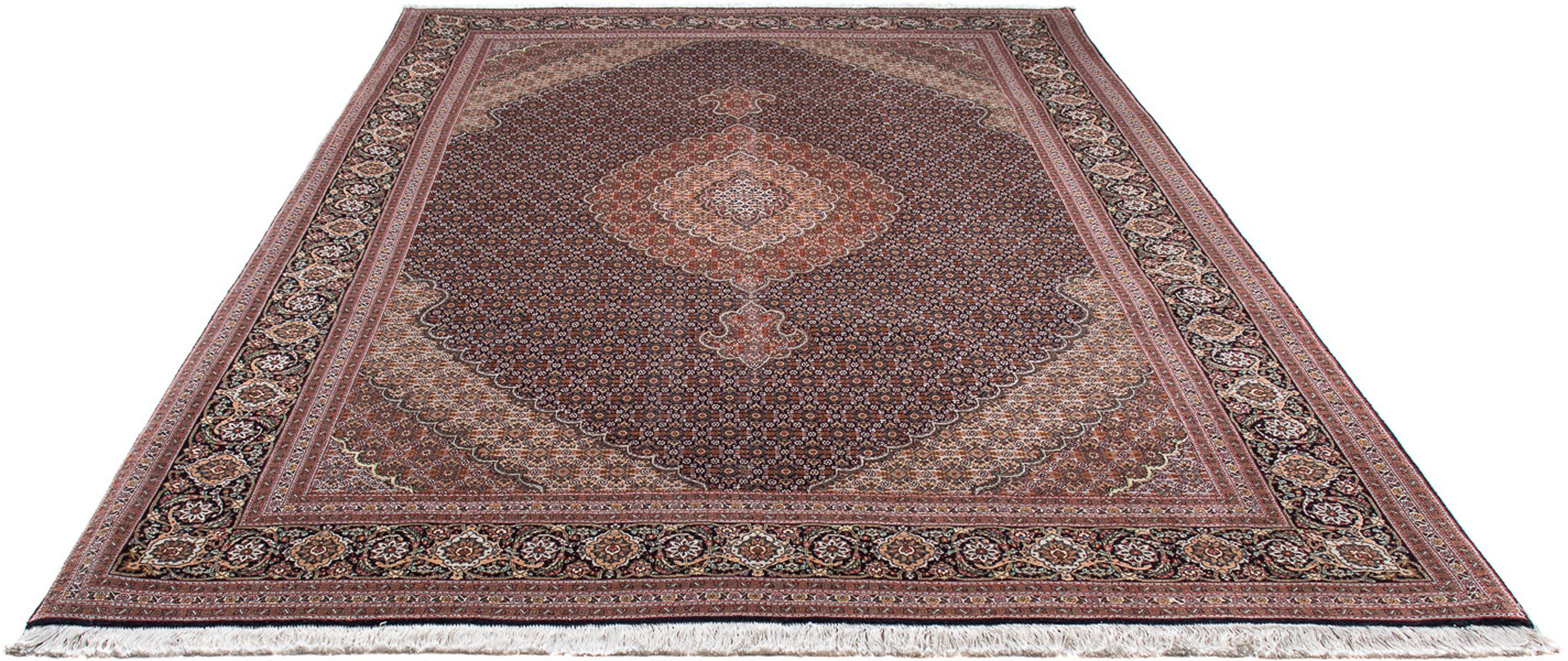 Orientteppich Perser - Täbriz - 298 x 198 cm - dunkelblau, morgenland, rechteckig, Höhe: 10 mm, Wohnzimmer, Handgeknüpft, Einzelstück mit Zertifikat