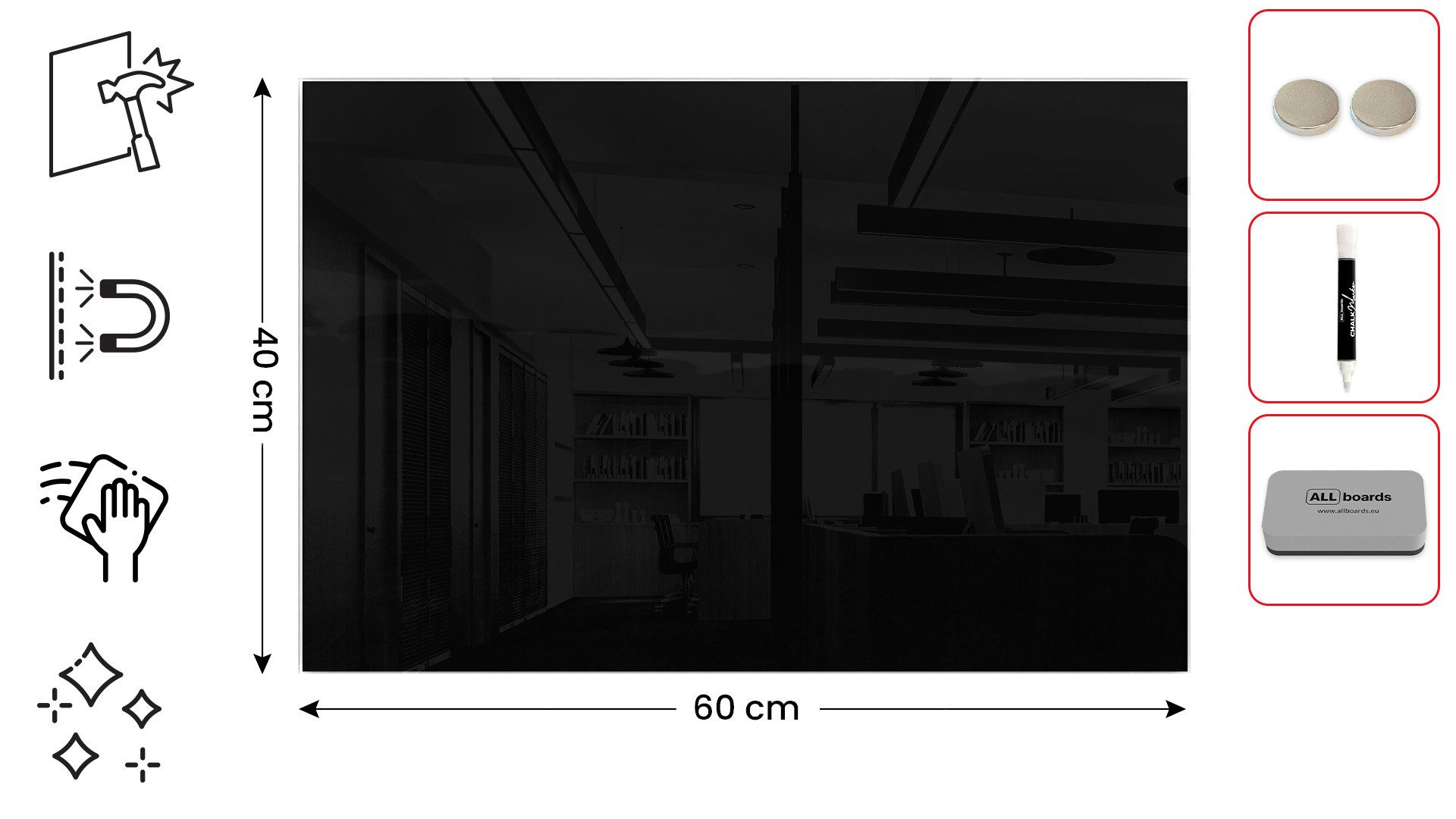 ALLboards Memoboard ALLboards Glastafel Whiteboard Magnettafel Memoboard günstig online kaufen