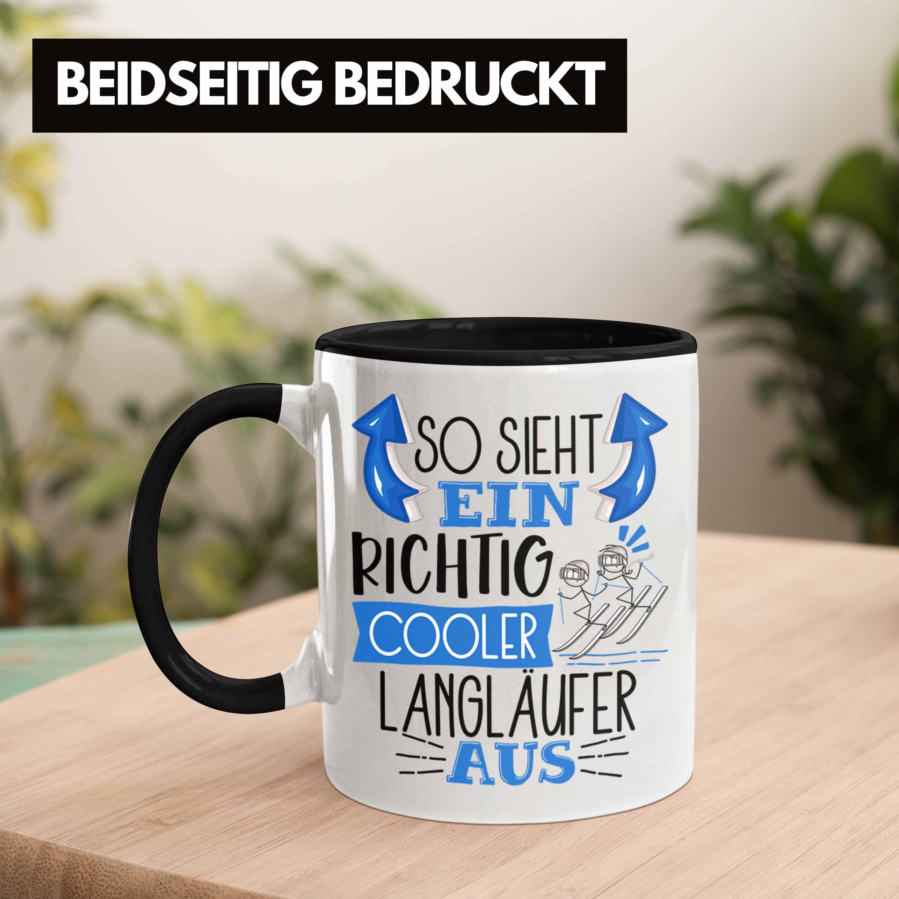 Trendation So Geschenk Schwarz Tasse Sp Lustiger Sieht Richtig Ein Langläufer Tasse Aus Cooler