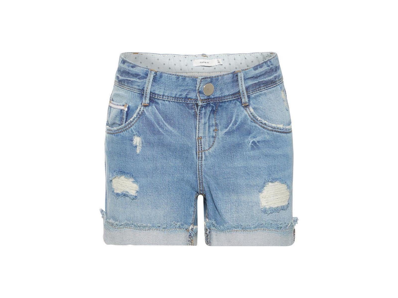 Jeansshorts Name It Mädchen Jeans kurz mit Destroyed-Details