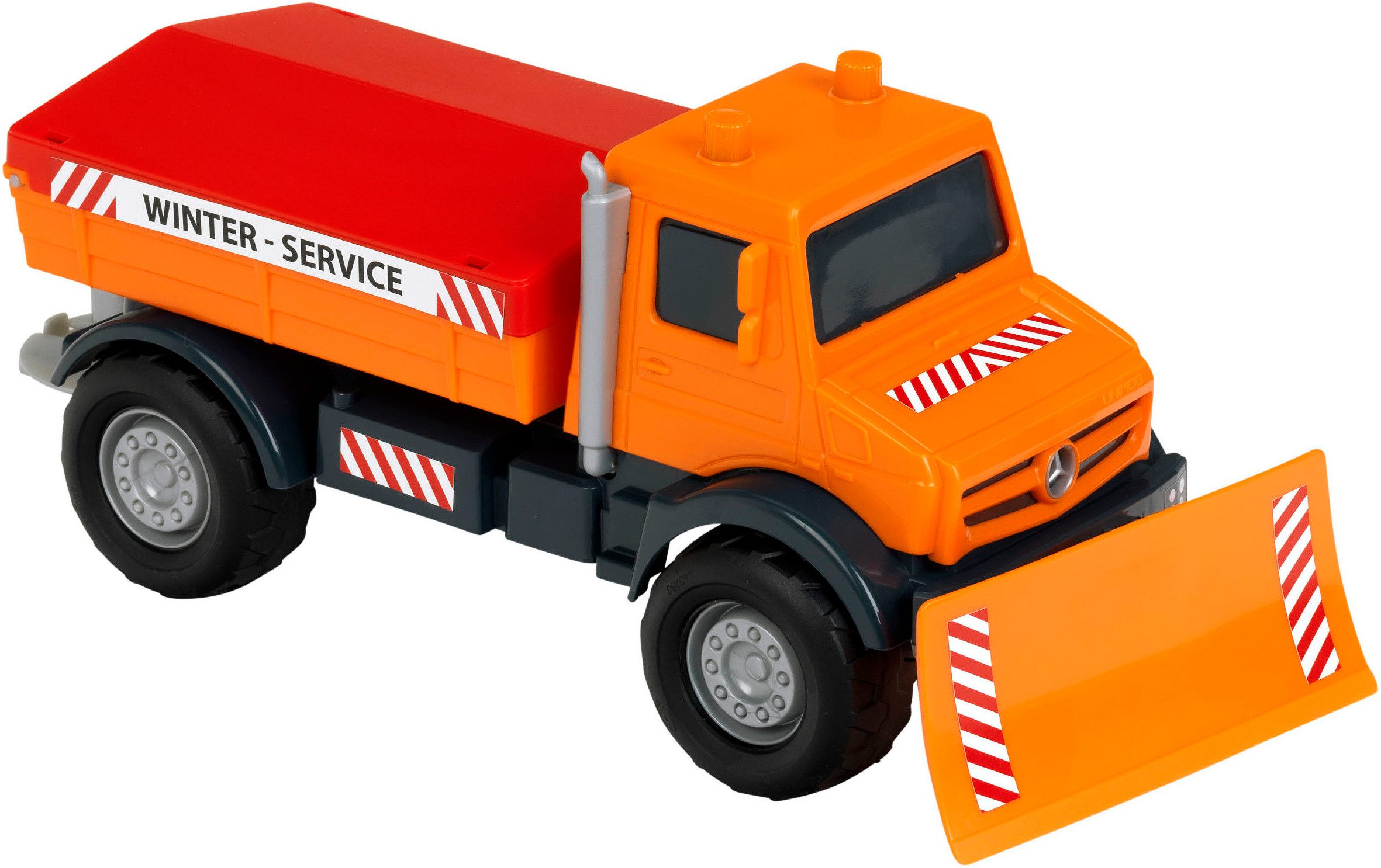 Klein Spielzeug-Winterdienst Mercedes-Benz UNIMOG