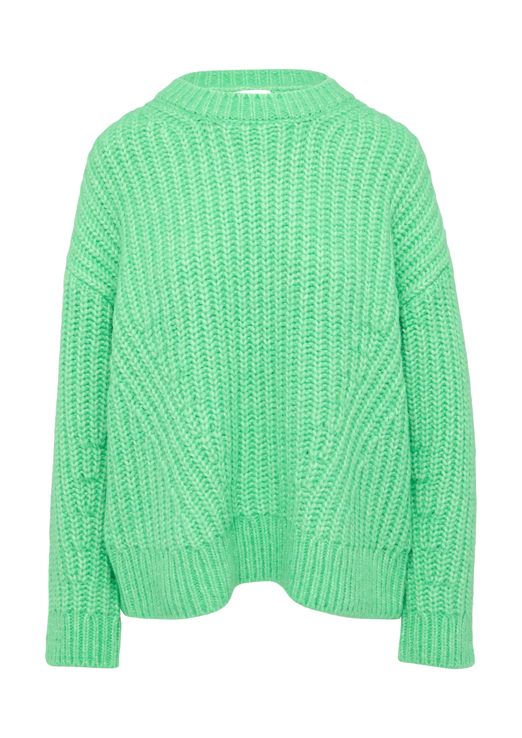 s.Oliver Longpullover Strickpullover Weicher Grobstrickpullover mit übersch günstig online kaufen