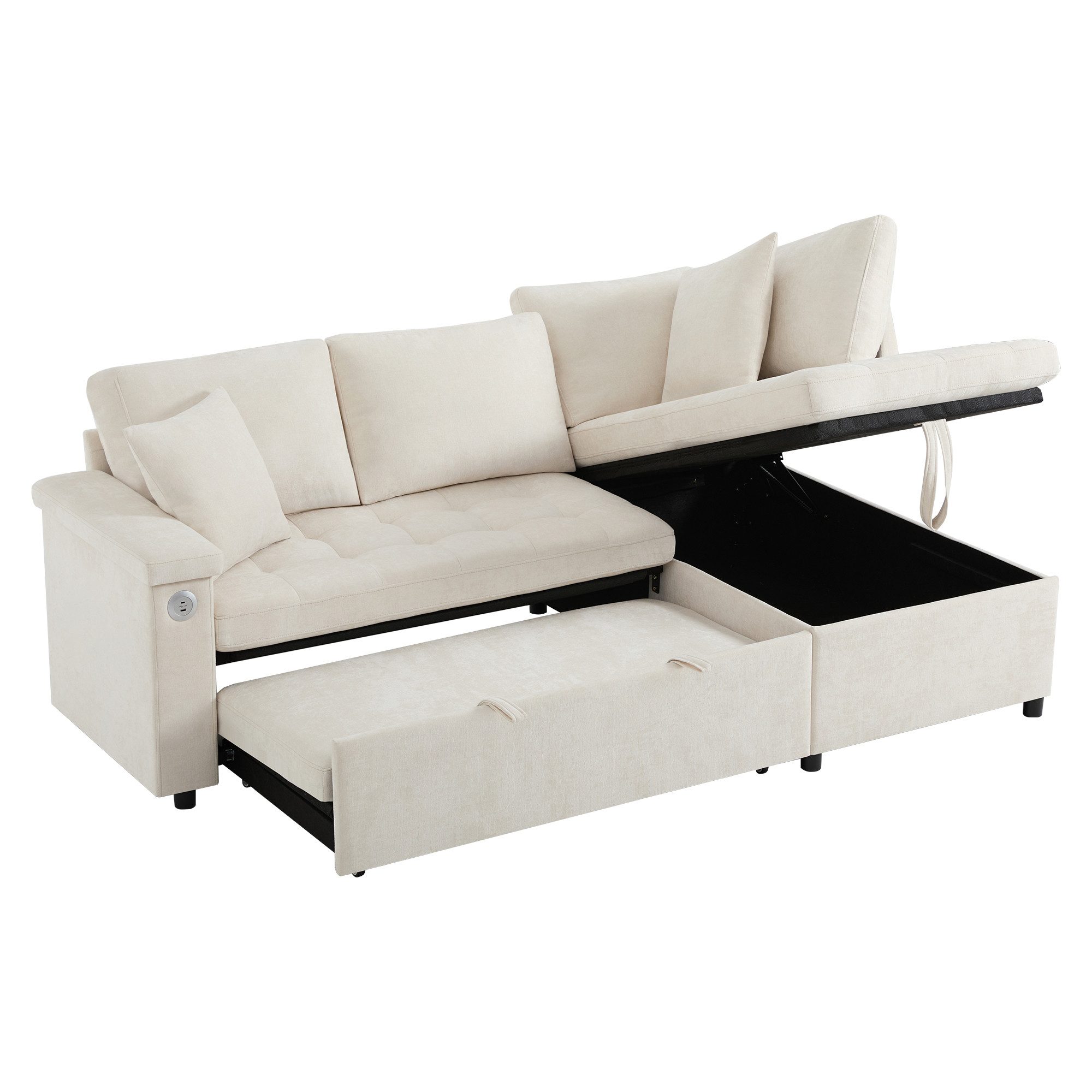 Ulife Schlafsofa Modernes L-Sofa mit ausziehbarem günstig online kaufen