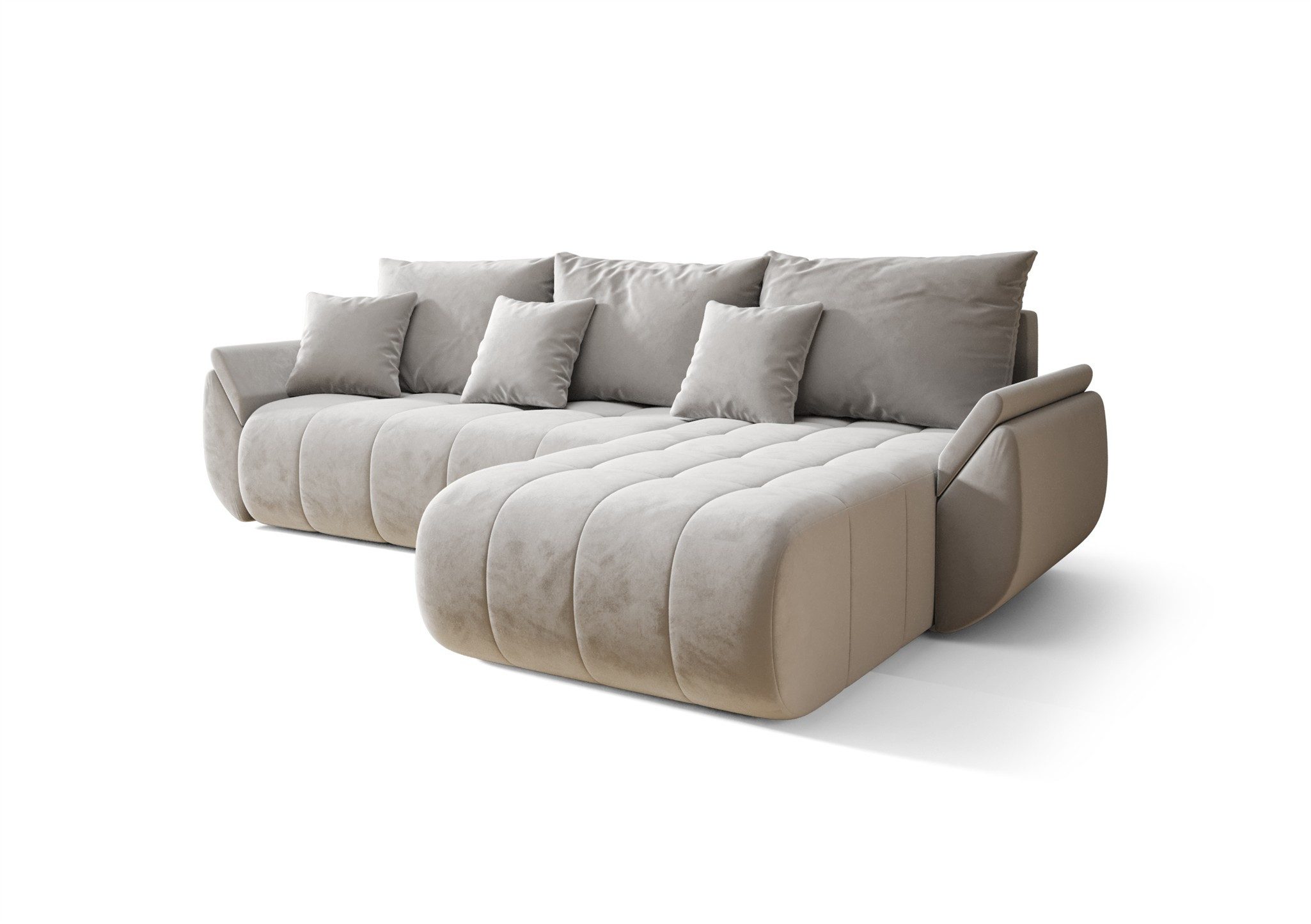Fun Möbel Ecksofa Sofa Schlafsofa AKITA Stoff Monolith, inkl. 3 Zierkissen, günstig online kaufen