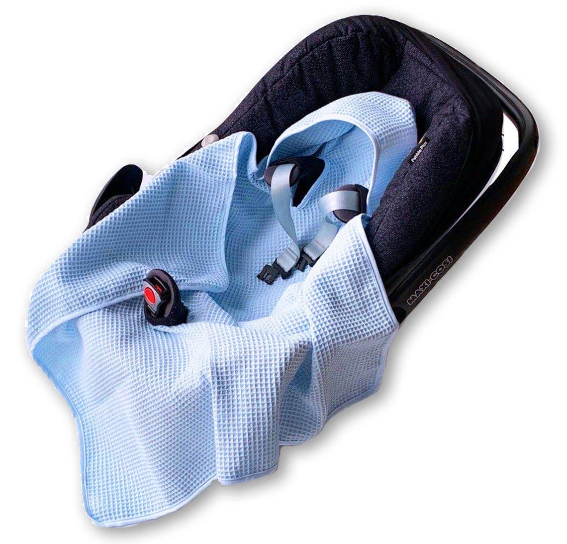Babydecke »Einschlagdecke Waffelstoff Baumwolle Waffelpiqué für Babyschale  Autositz, Maxi-Cosi, Sommer Decke Sommerdecke dünn blau«, BABEES online  kaufen | OTTO