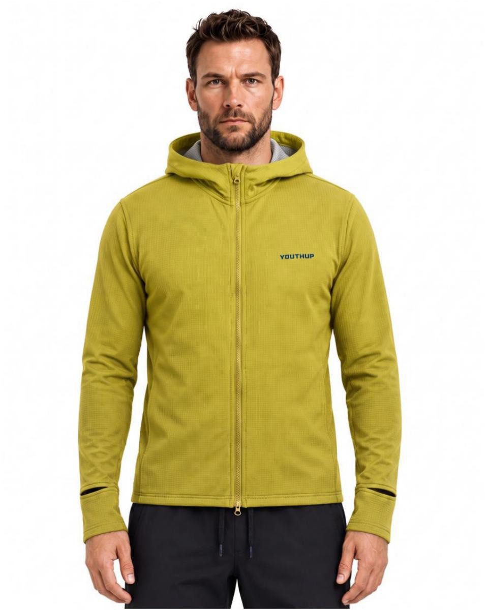 YOUTHUP Softshelljacke Herren Lockere Passform Kapuzenjacke Herbst