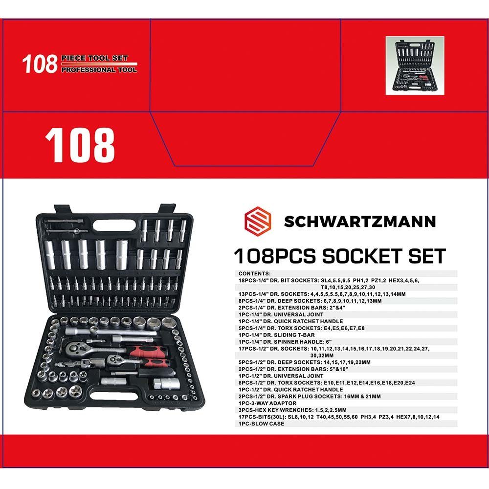 (Set, Tragetasche Schwartzmann mit Werkzeugset, 108-St),