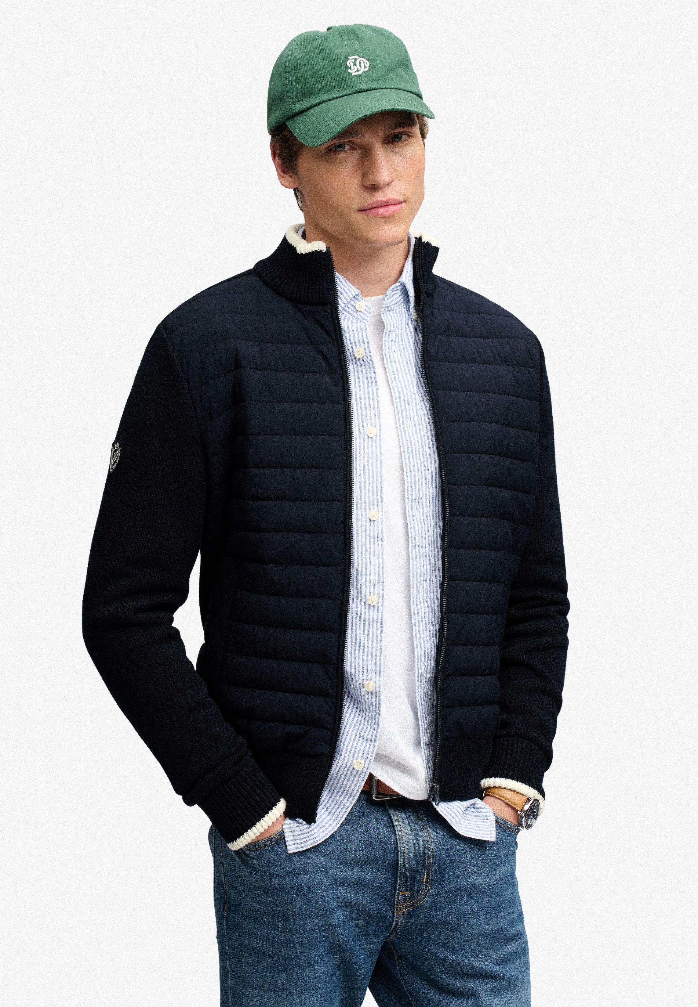 Superdry Blouson STRAIGHT BAFFLE HYBRID JKT Kunstfaser, slim fit