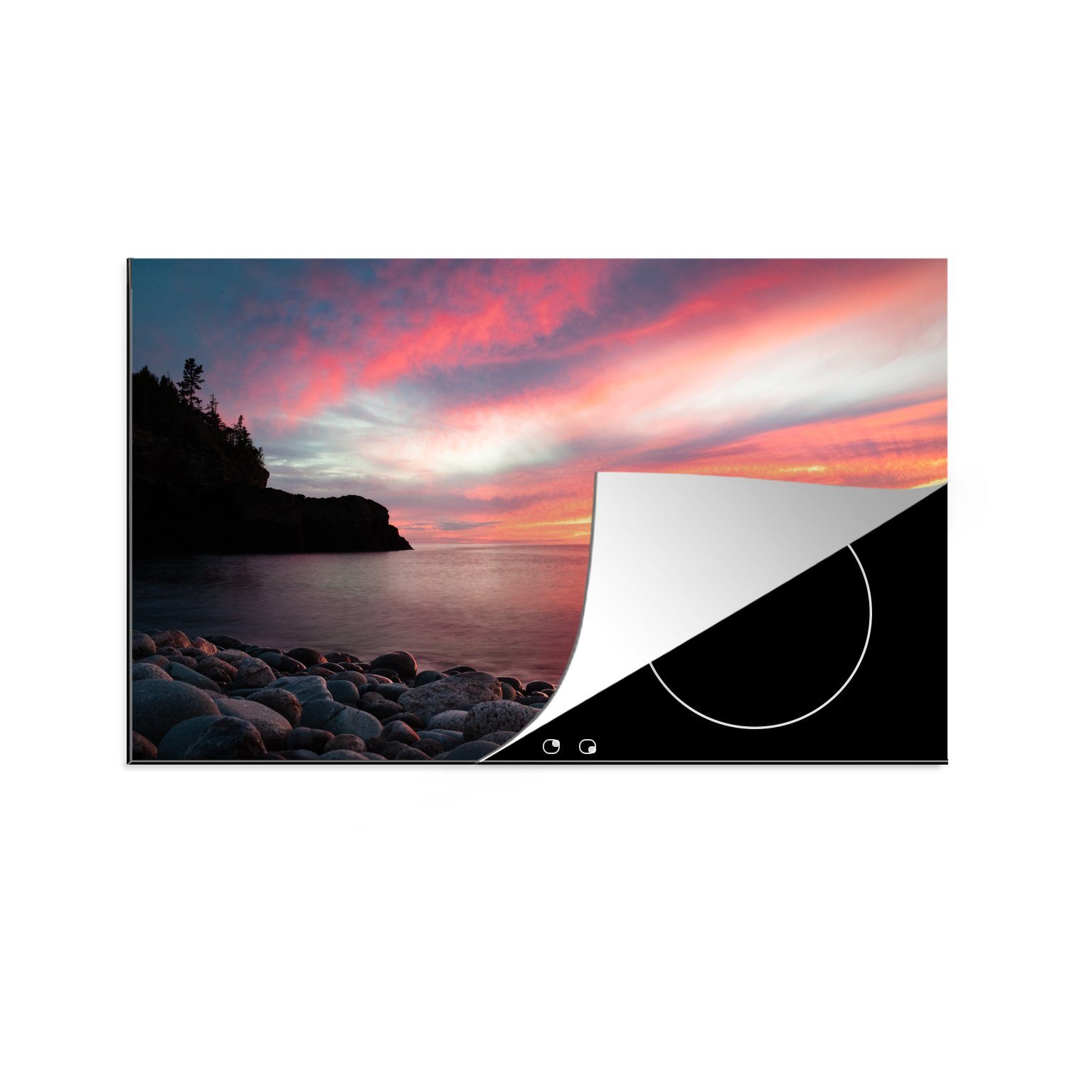 MuchoWow Herdblende-/Abdeckplatte Sonnenuntergang in Nova Scotia, Vinyl, (1 tlg), 81x52 cm, Induktionskochfeld Schutz für die küche, Ceranfeldabdeckung