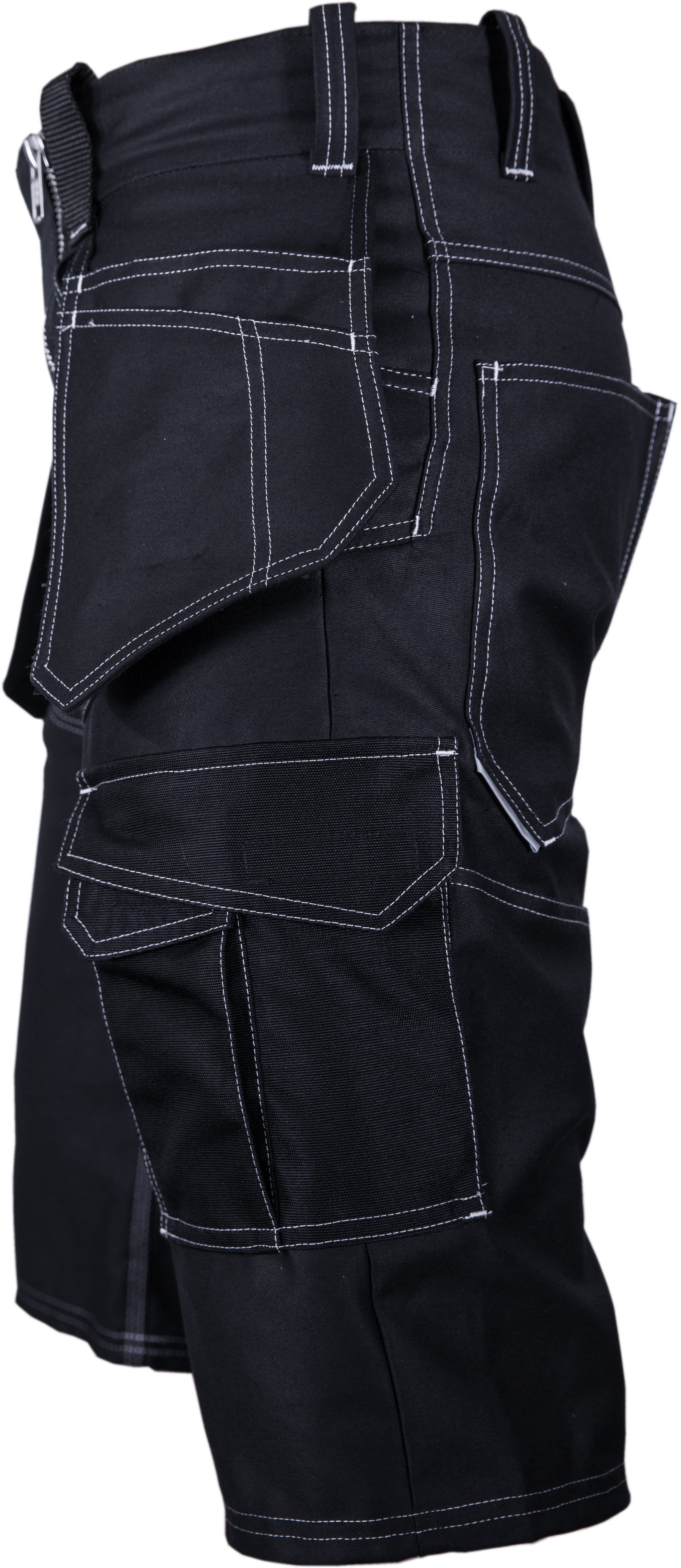JOB Arbeitshose Zunft Bermudas Schwarz – Sommerpilot Shorts mit Reflex