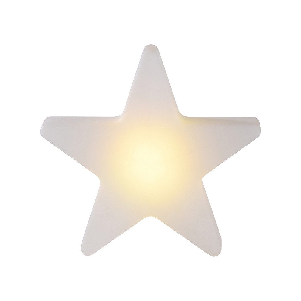 JUST LIGHT Gartenleuchte Außenleuchte AKKU Stern, IP44 spritzwassergeschützt, 1xLED Board 2W, weiß, Gartenlampe, Außenleuchte Erdspieß, opal weiß