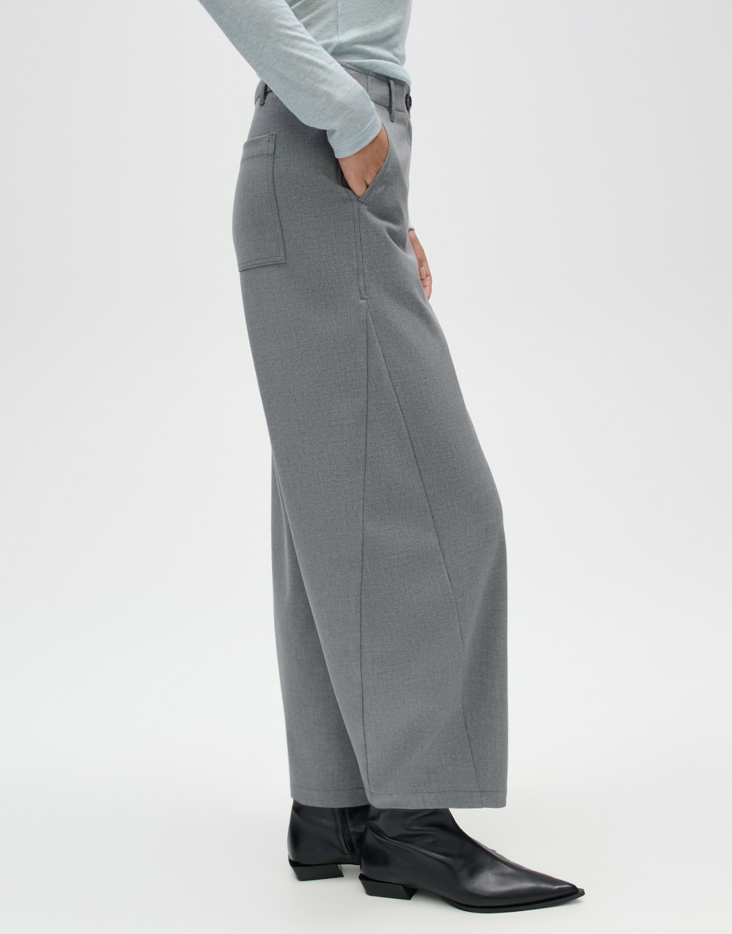 OPUS Stoffhose Myha horizon aus Webware mit ovaler Passform Ovale Barrel-Silhouette mit weich fließendem Fall und Seiteneinsatz – Bild 5 von 5