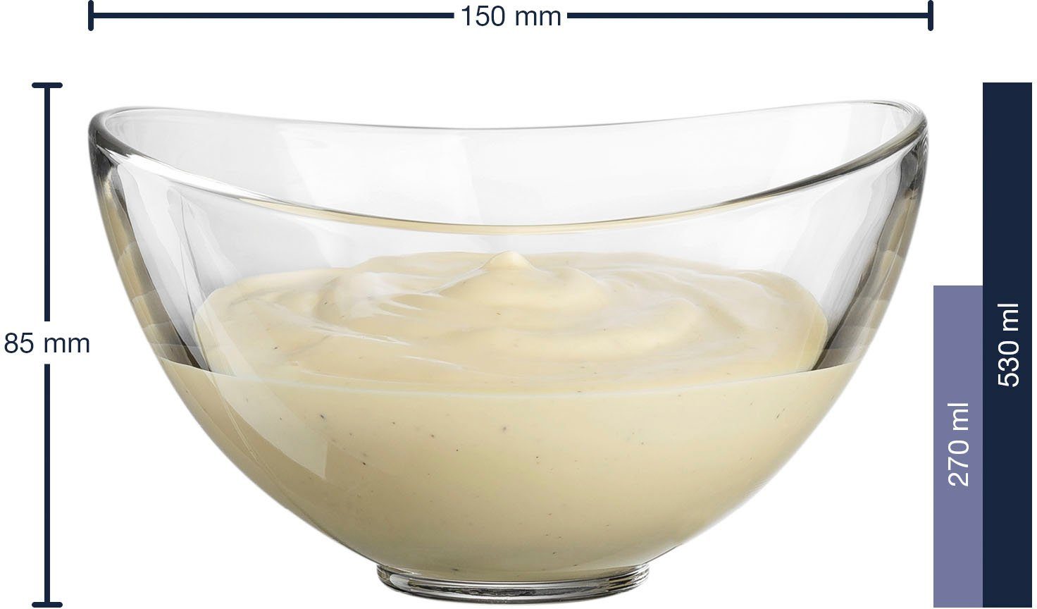 LEONARDO Müslischale LOOP, Glas, (Set, 6-tlg), 15 cm, 270 ml