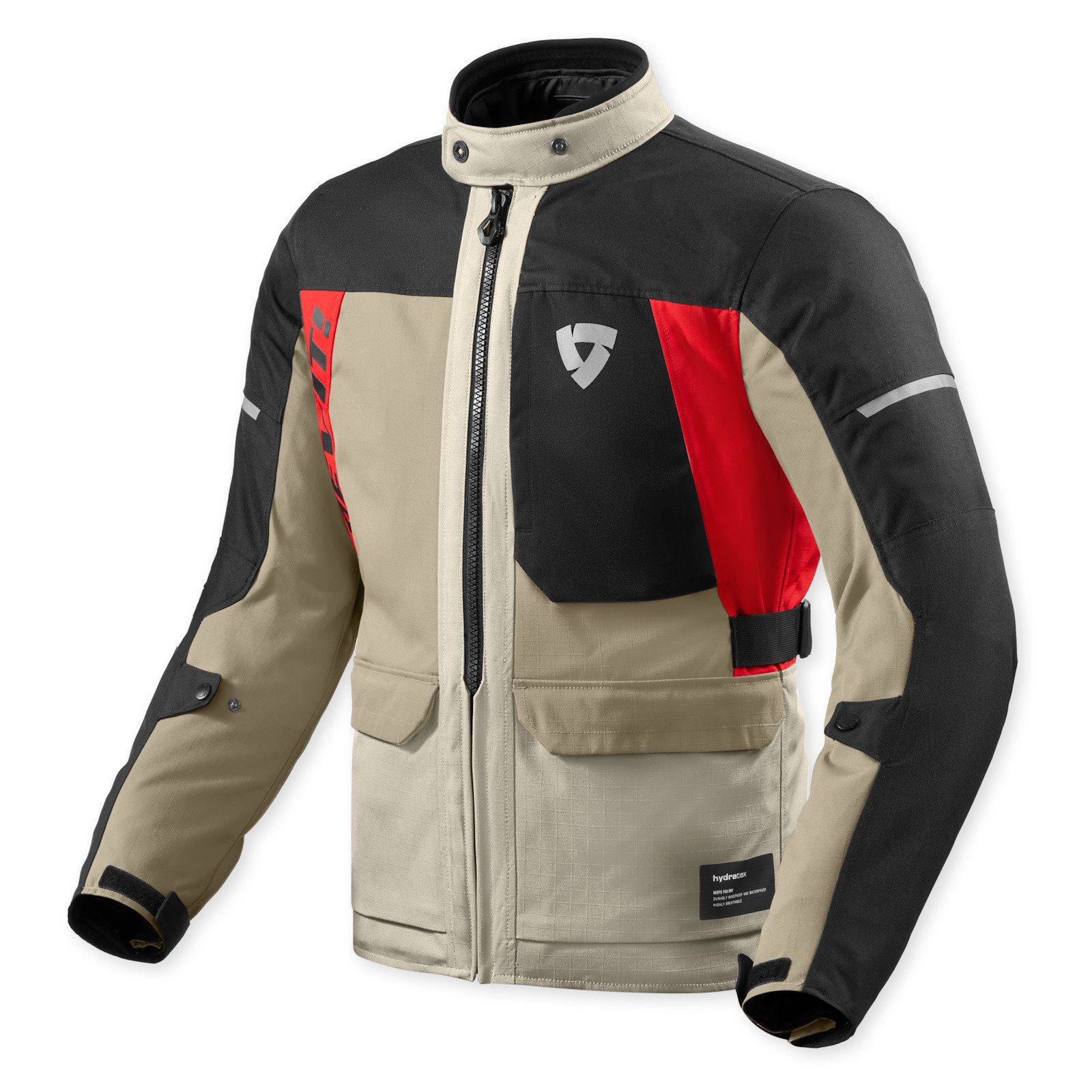 Revit Motorradjacke Revit Convergent H2O Motorradjacke Sand / Rot M atmungsaktiv